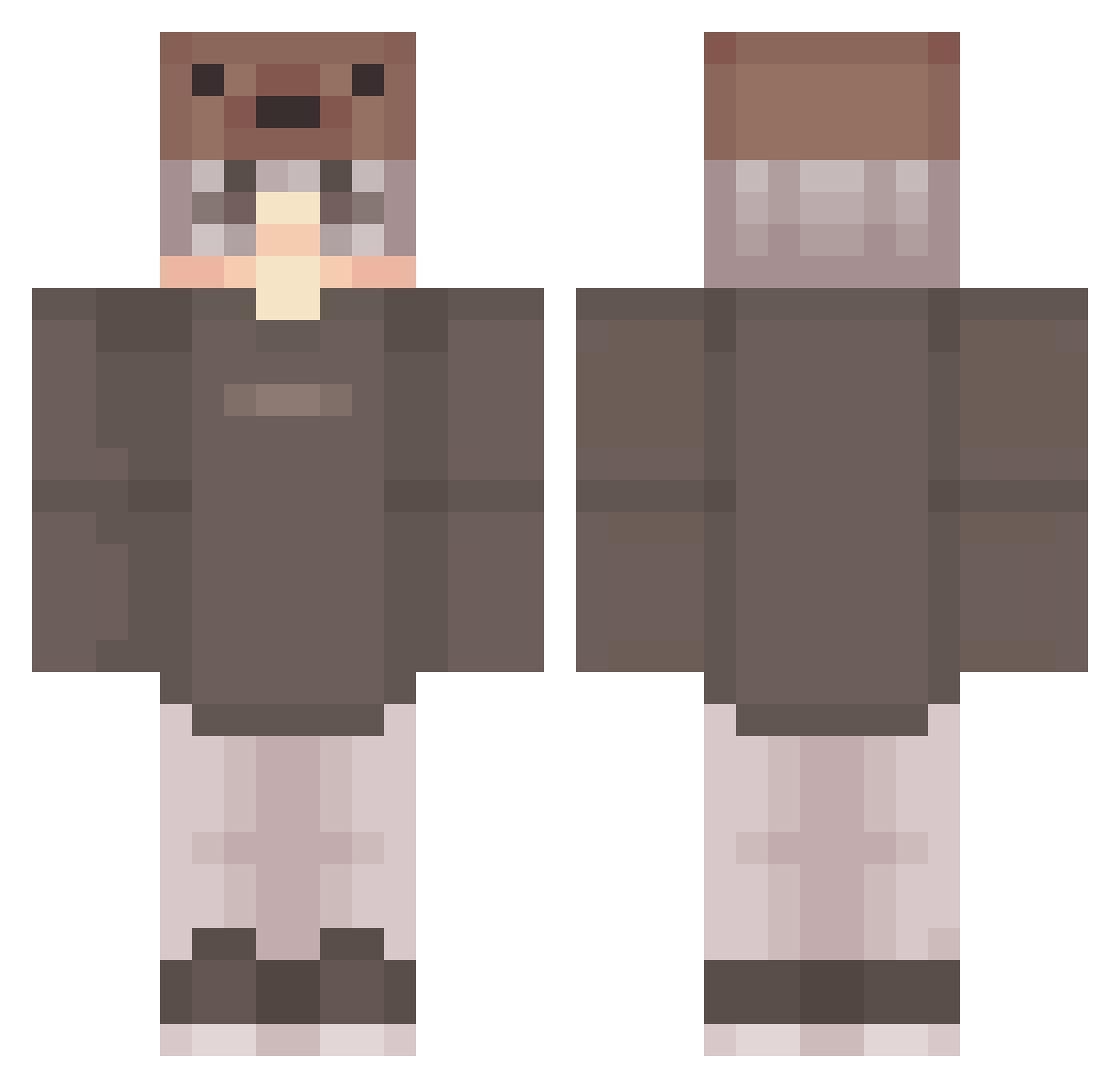 Vinizzin Minecraft skin, front and back view