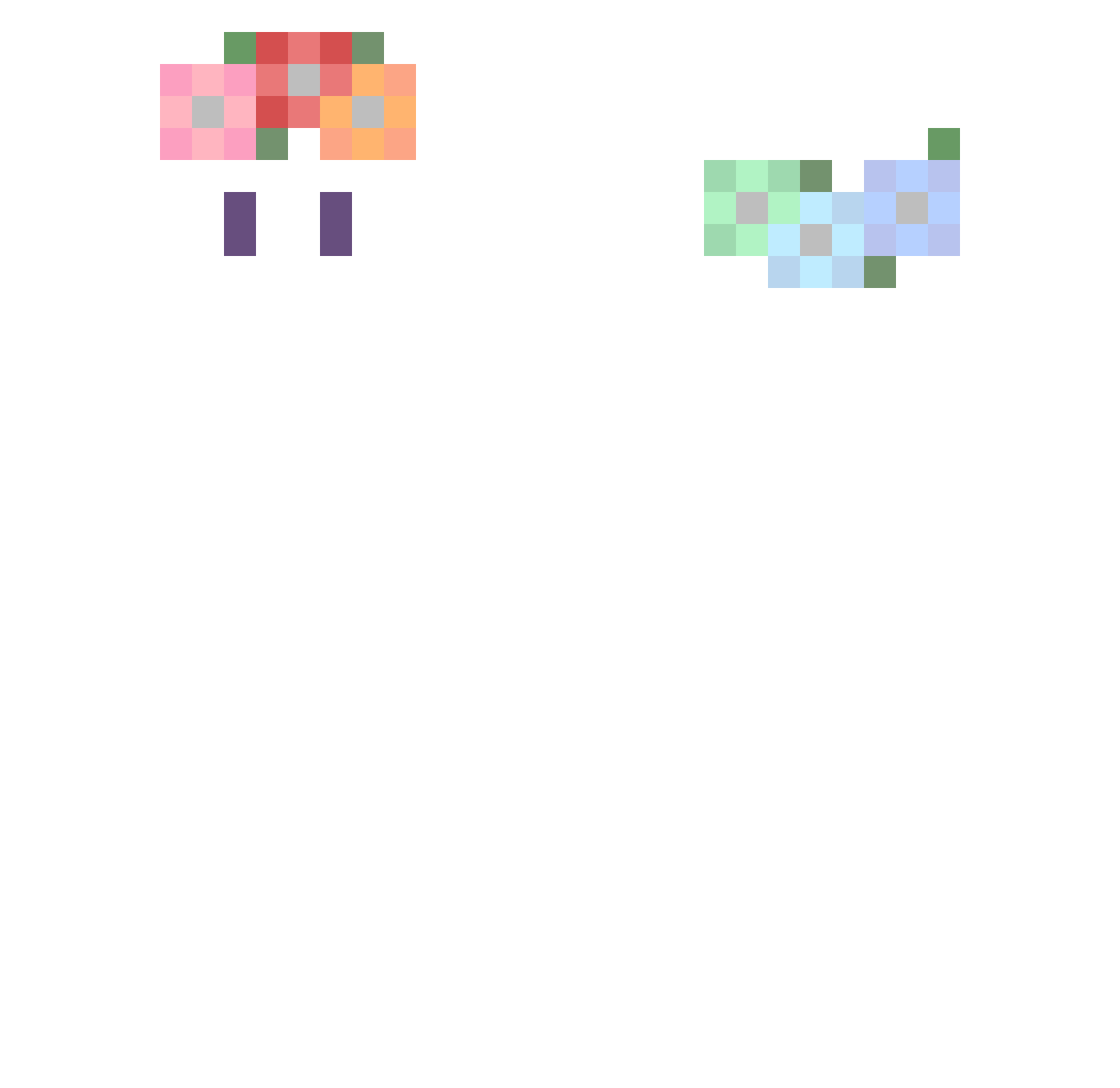 Voyelle_ Minecraft skin, front and back view