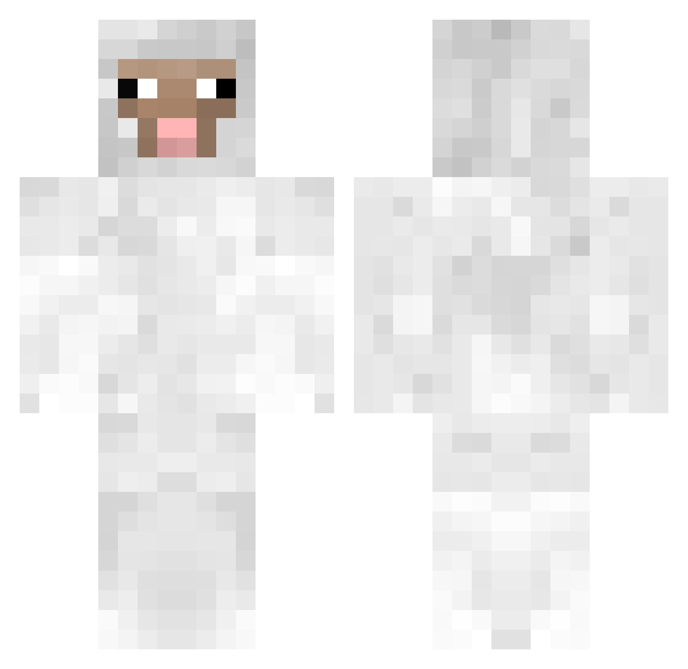 EvilHazel Minecraft skin, front and back view