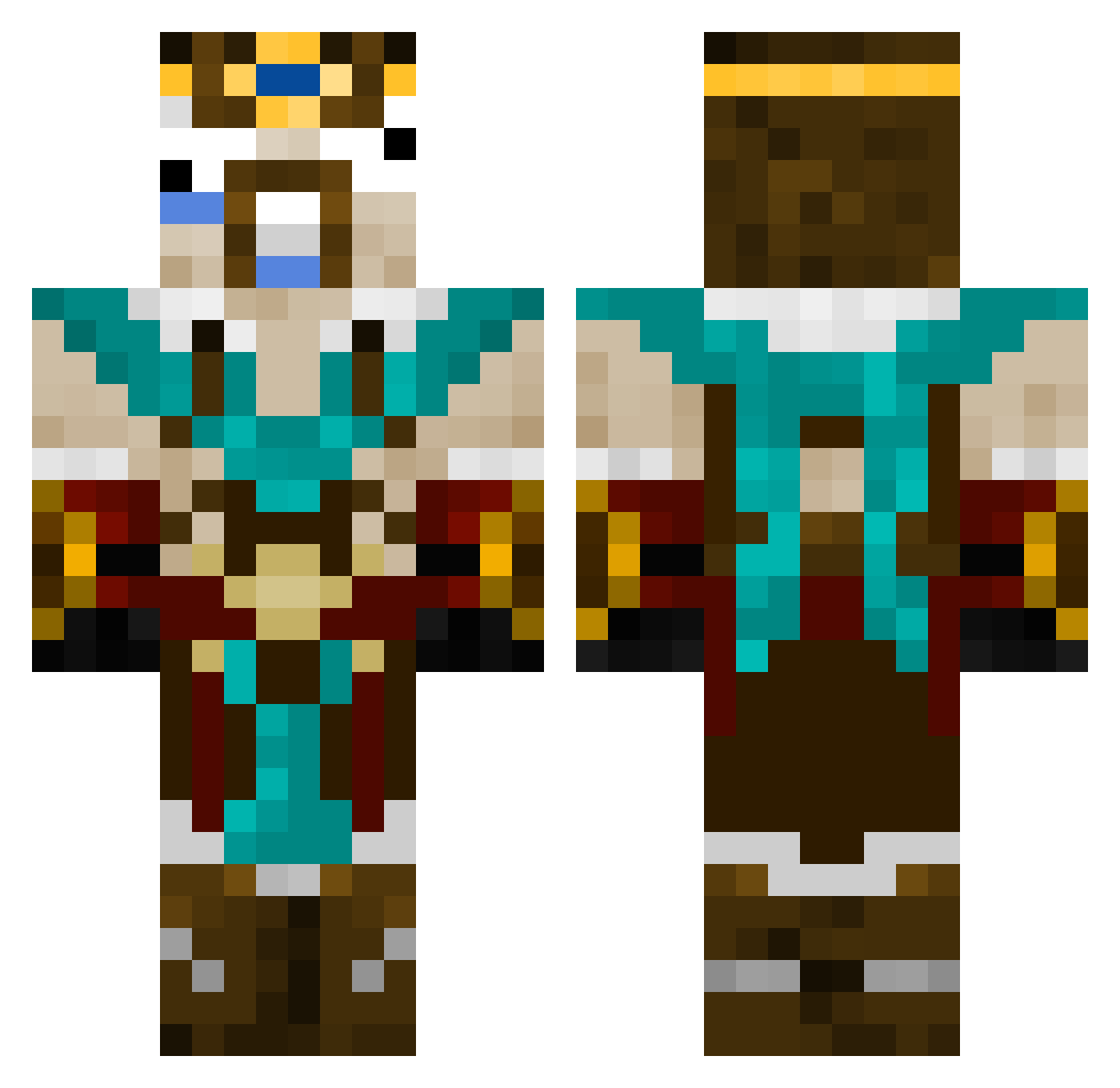 AssembledGamer Minecraft skin, front and back view
