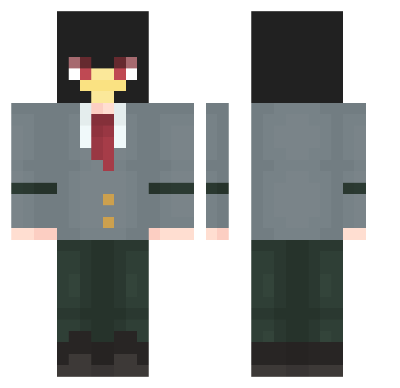 zElaze Minecraft skin, front and back view