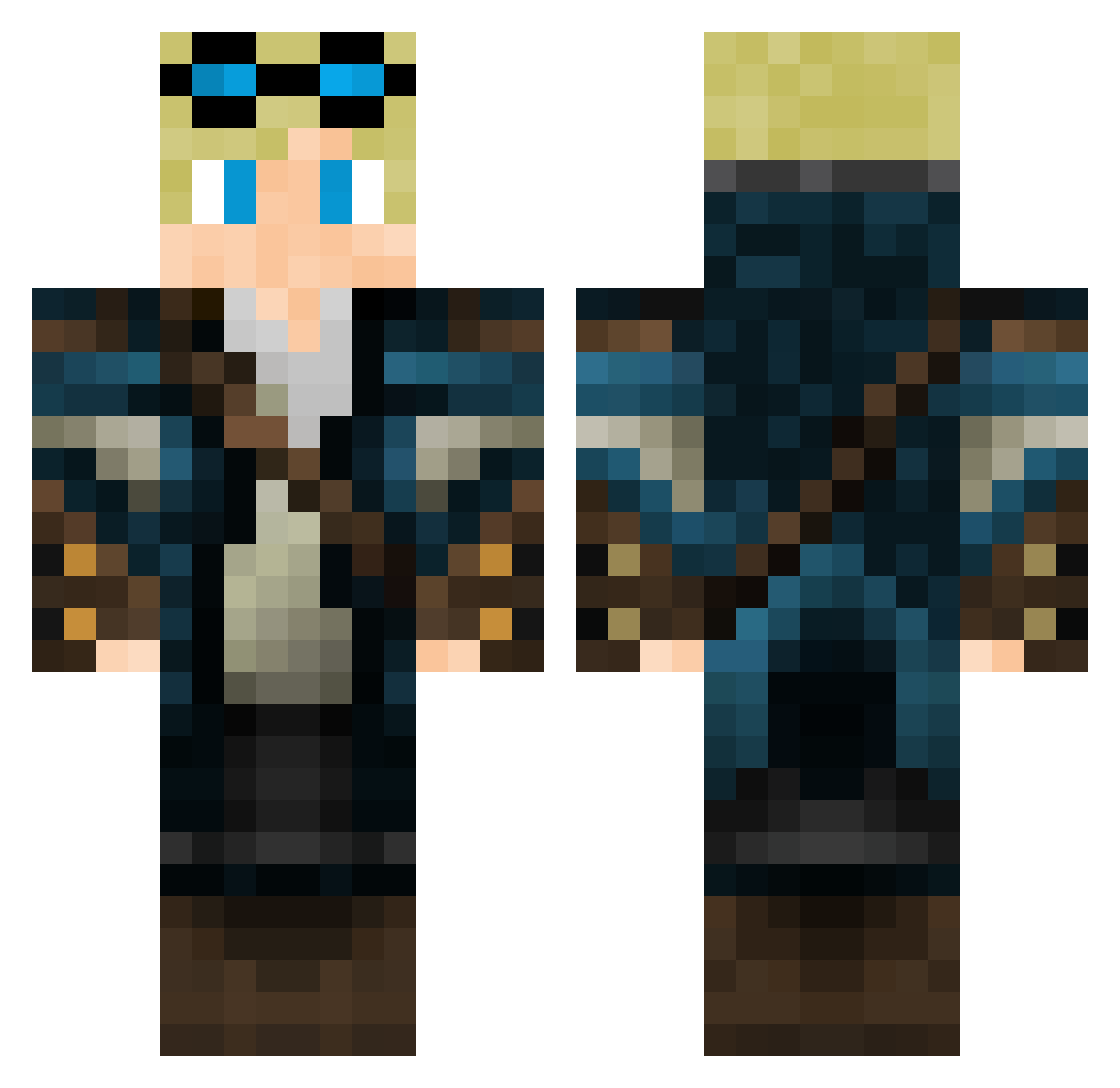 TheLOOKOUTSquad Minecraft skin, front and back view