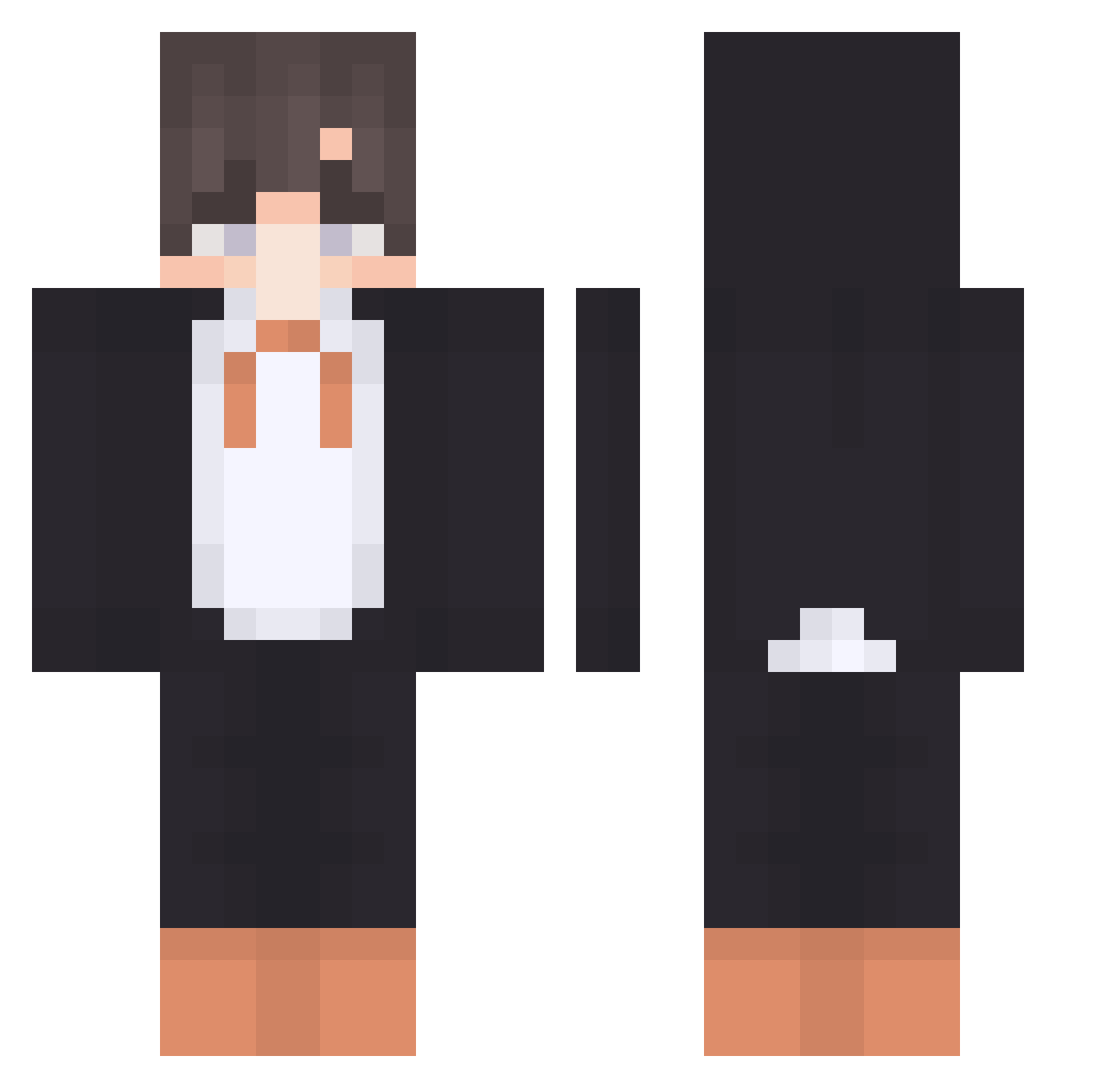 tomojiang Minecraft skin, front and back view