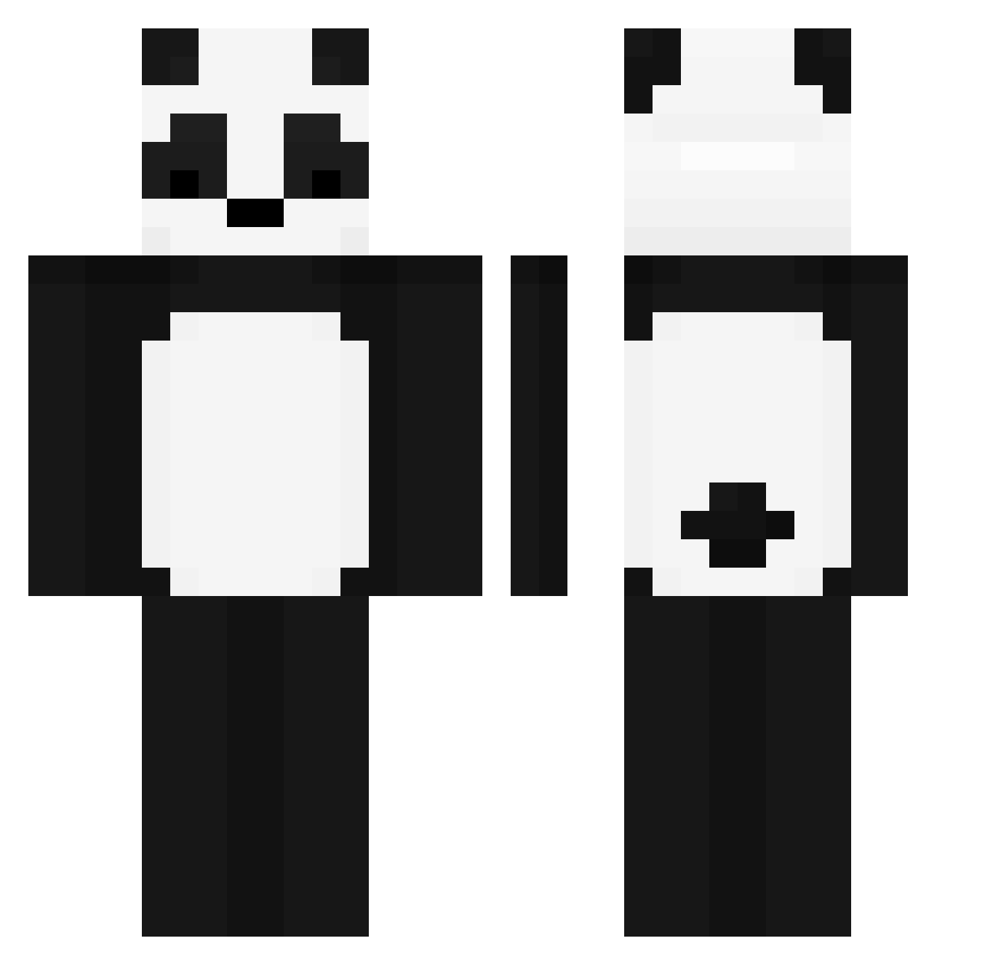 FluffyView Minecraft skin, front and back view
