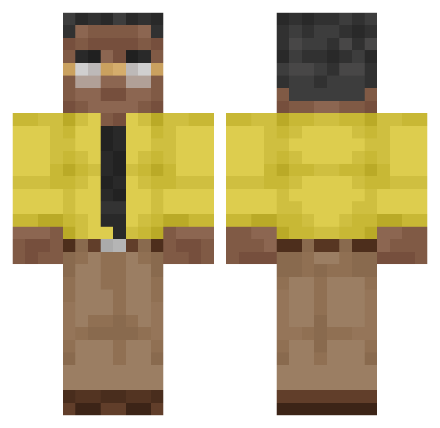 Max9988 Minecraft skin, front and back view