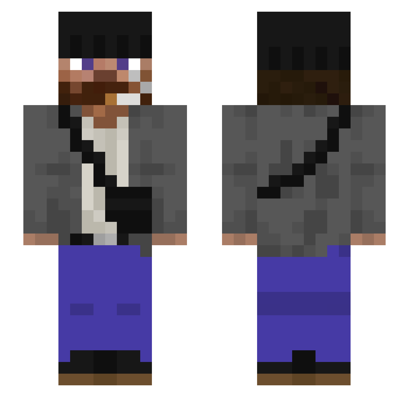 feggg Minecraft skin, front and back view