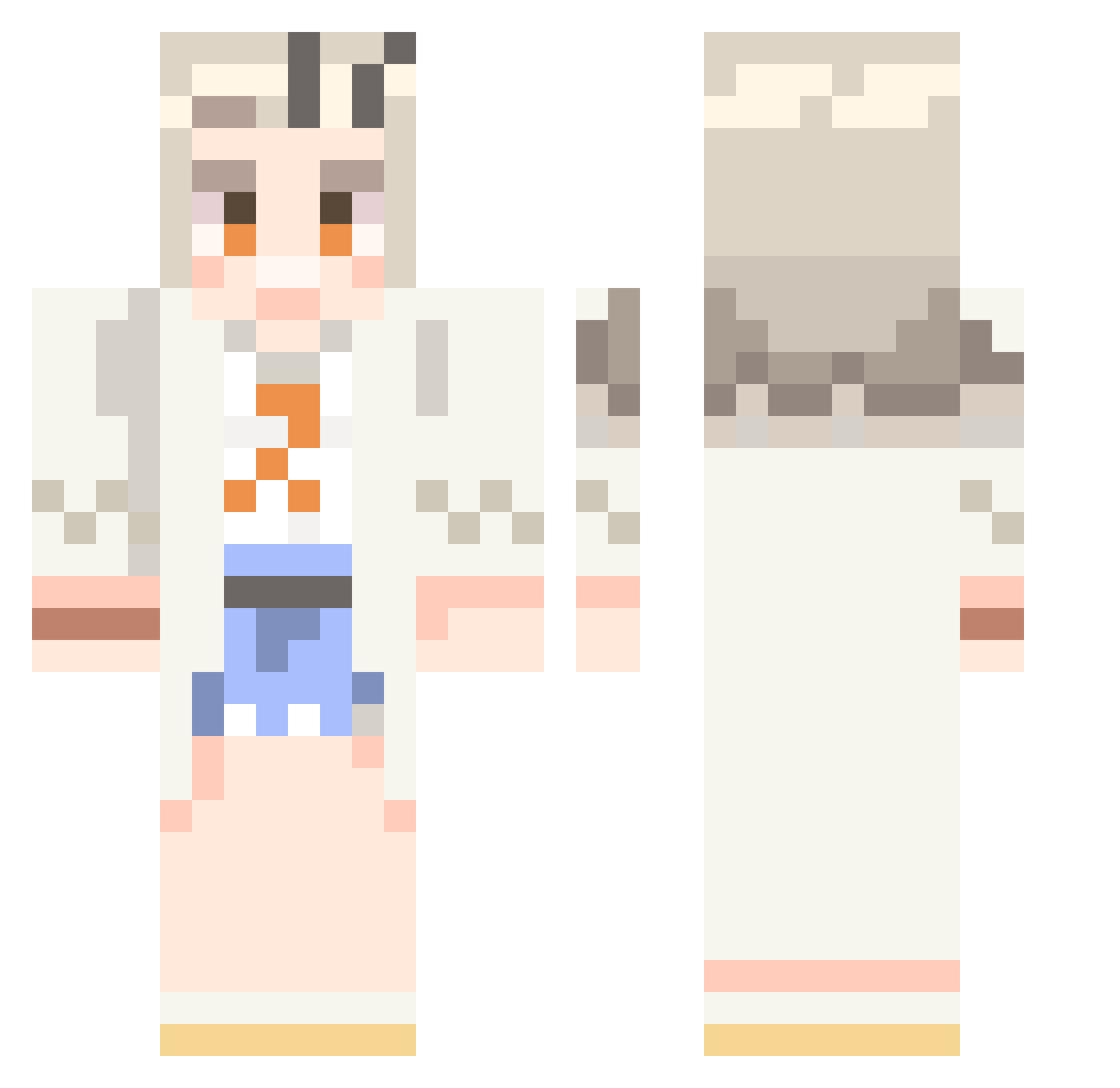 Sukokosan Minecraft skin, front and back view