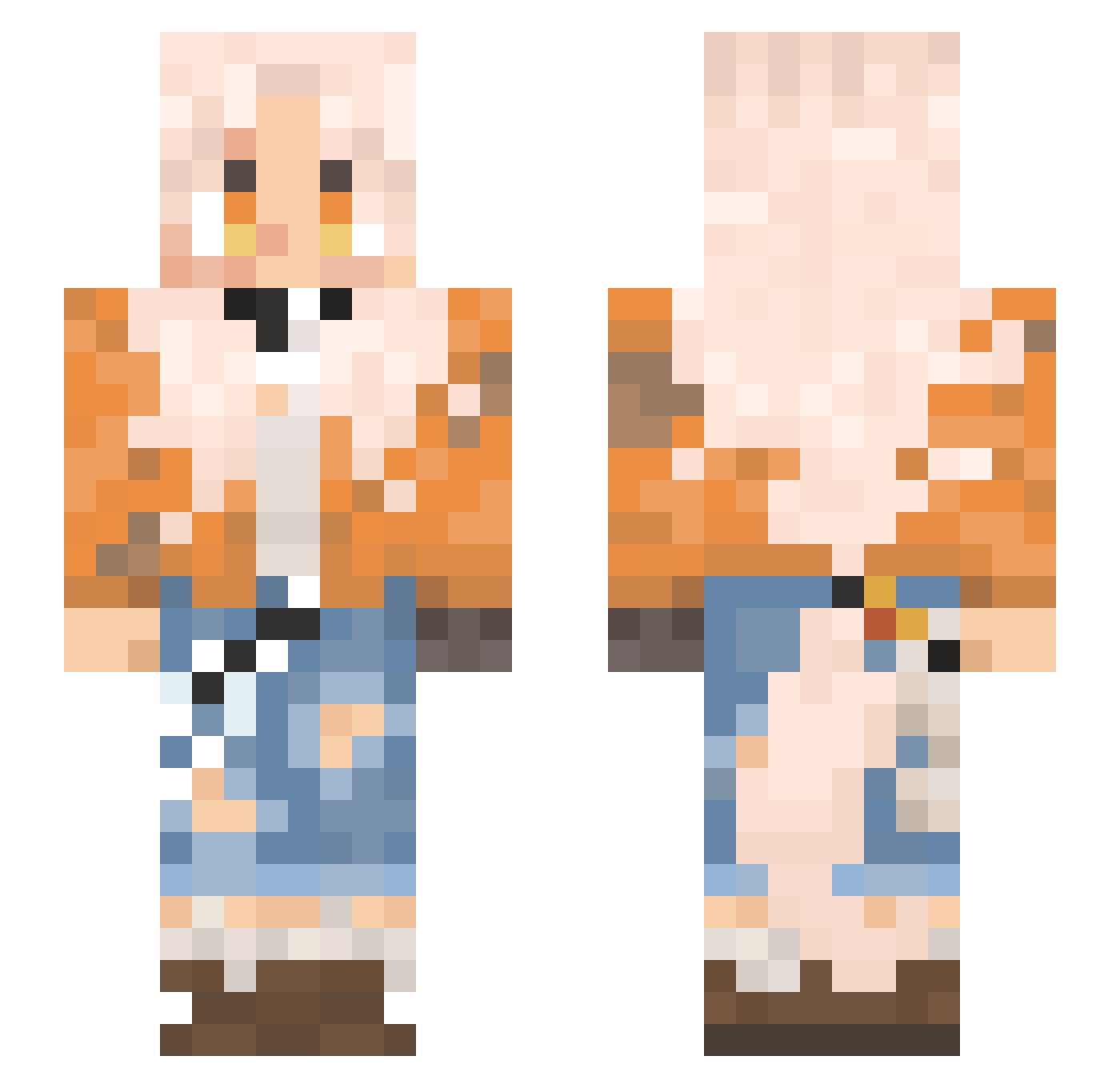 toroidal99 Minecraft skin, front and back view