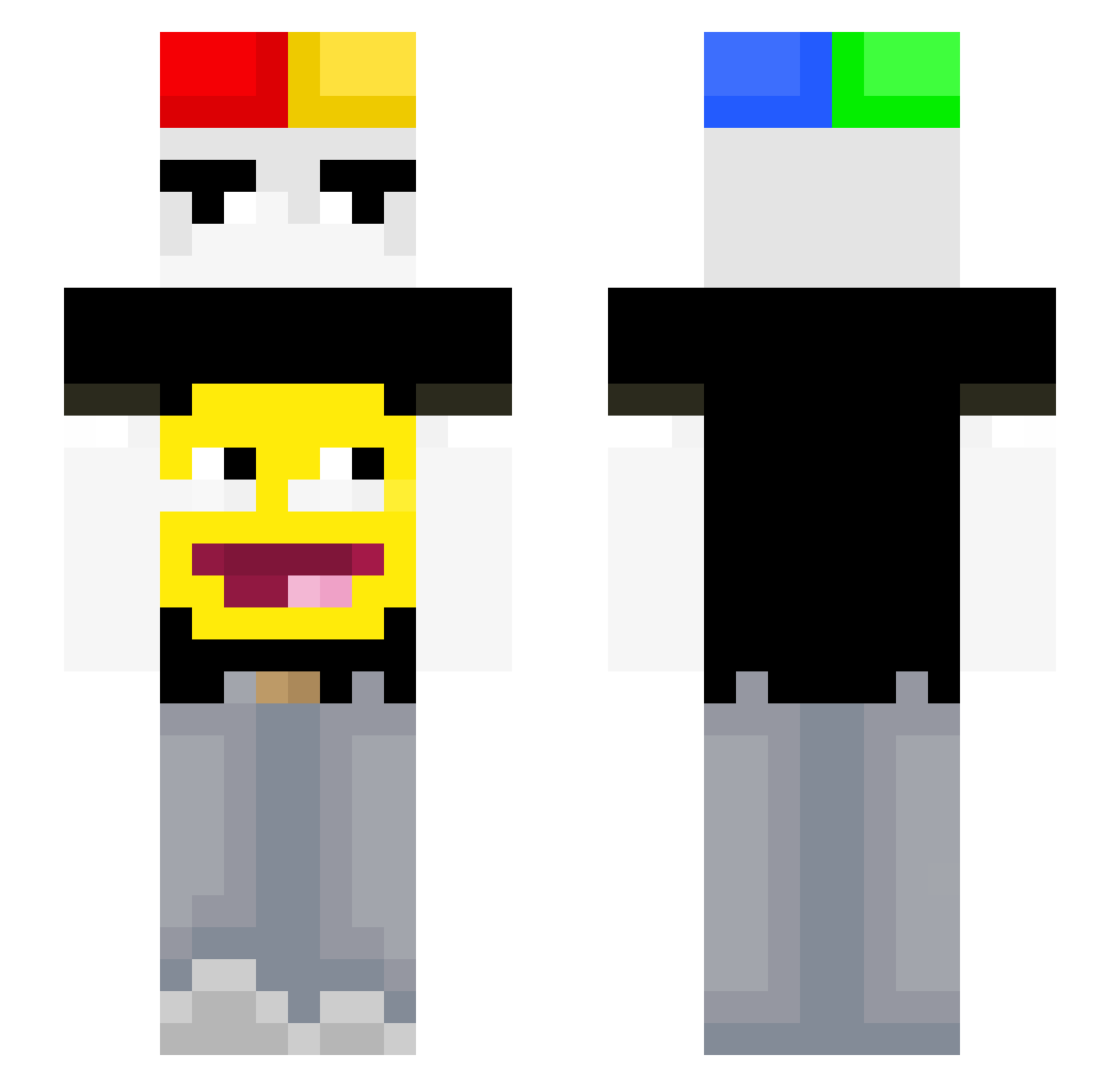 ImToTiredForThis Minecraft skin, front and back view