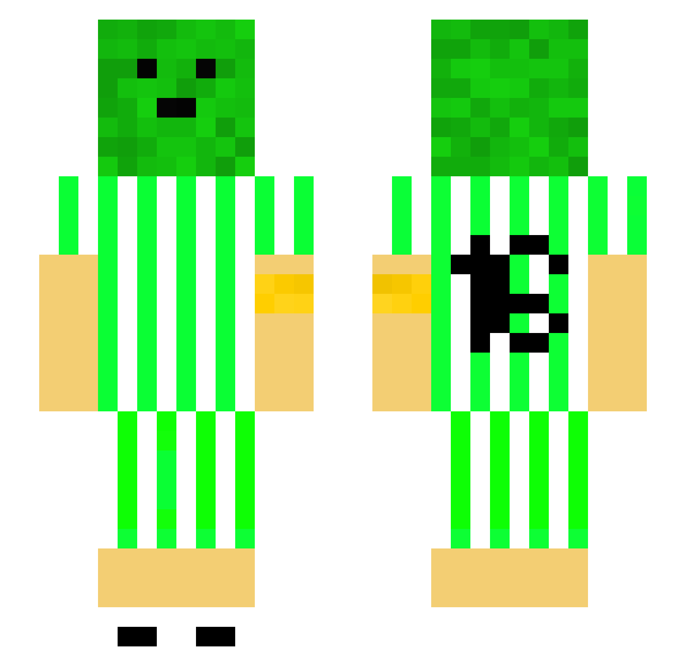 Tomca9734 Minecraft skin, front and back view