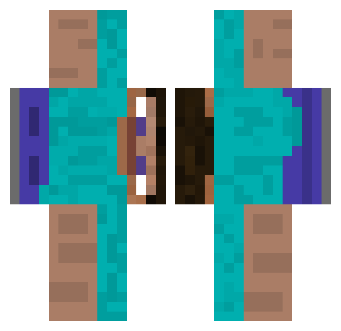 Tree03 Minecraft skin, front and back view