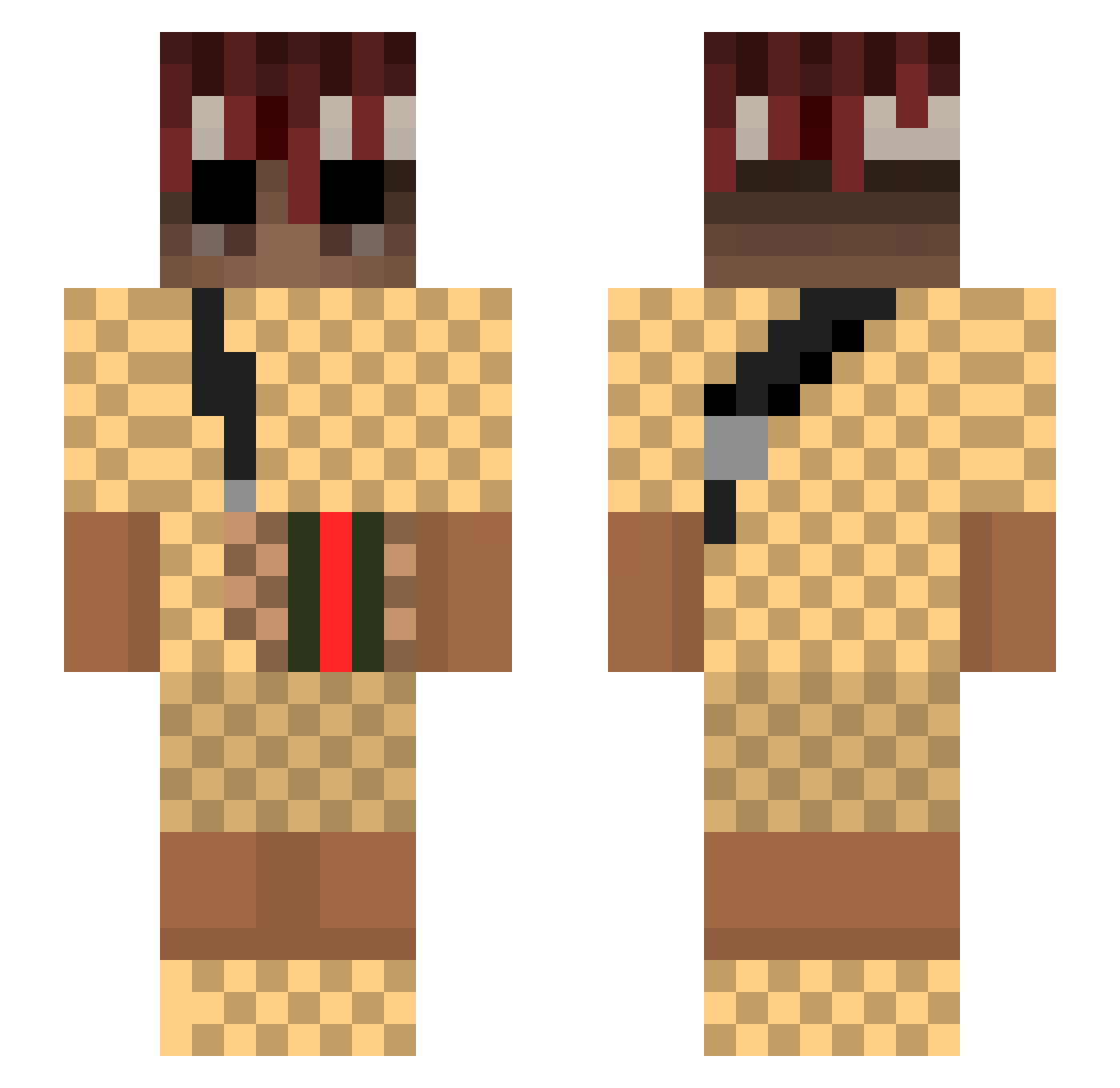 RISQY666 Minecraft skin, front and back view