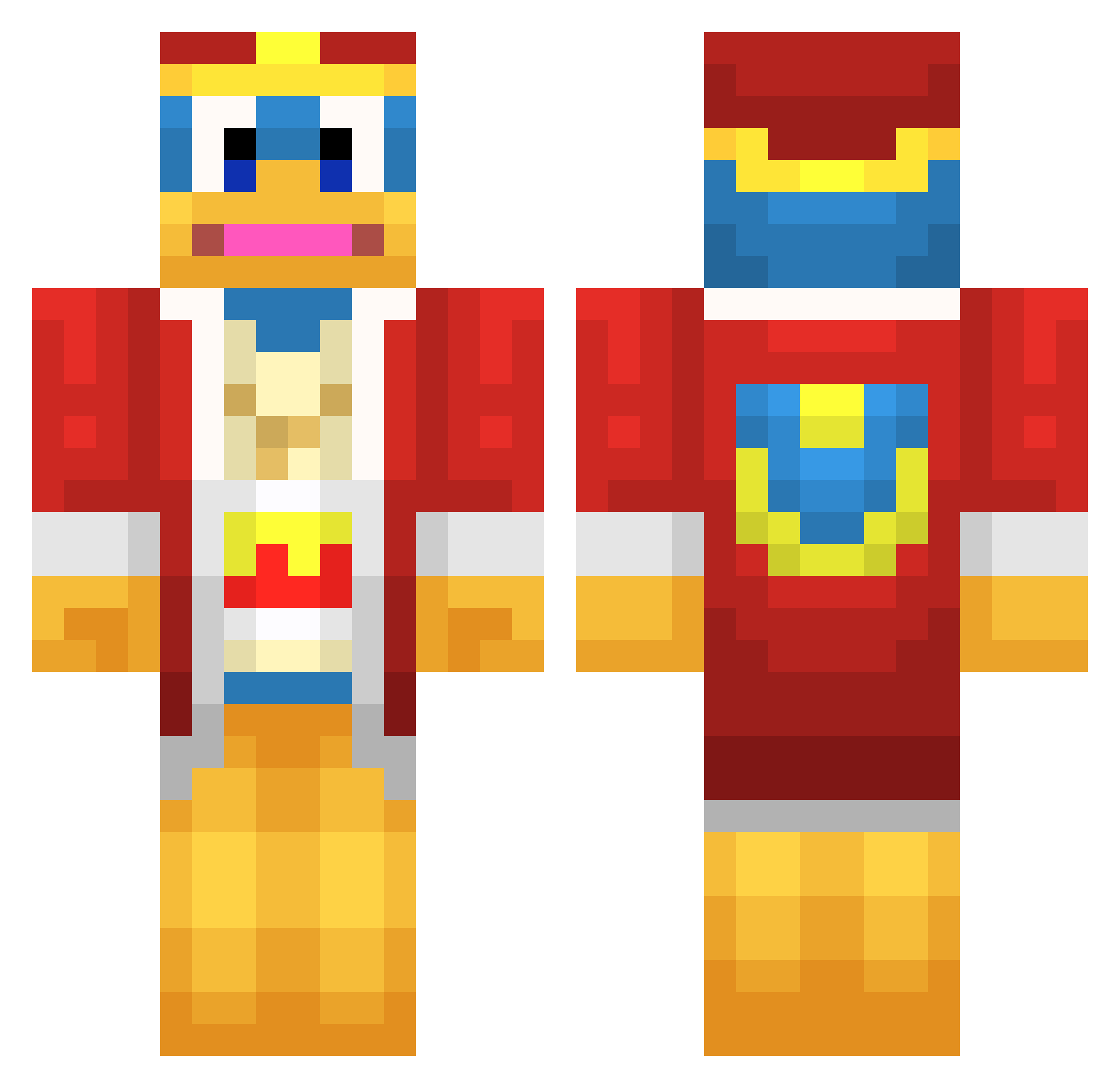 UnequalMonster Minecraft skin, front and back view