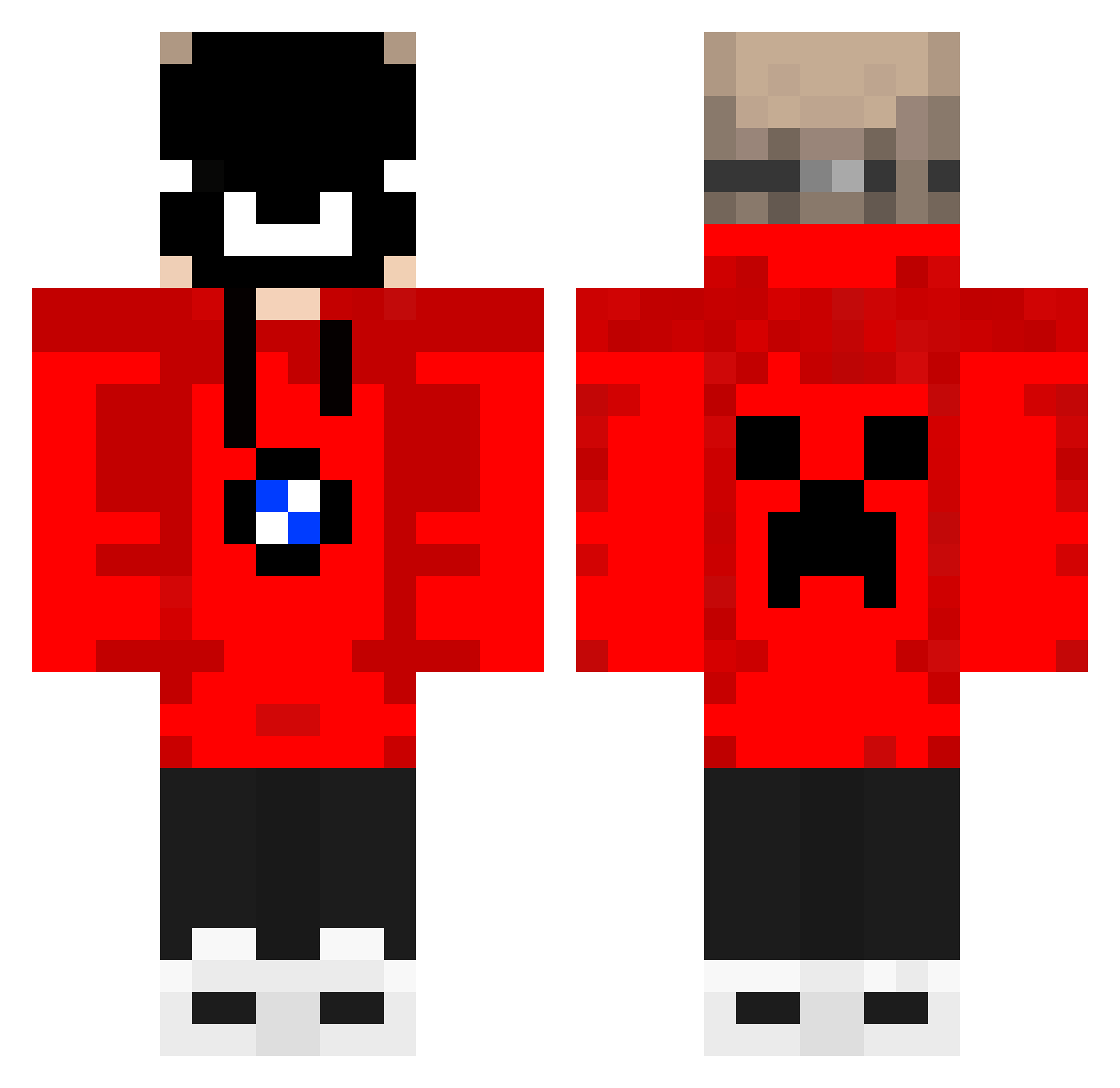 Tojtek135 Minecraft skin, front and back view