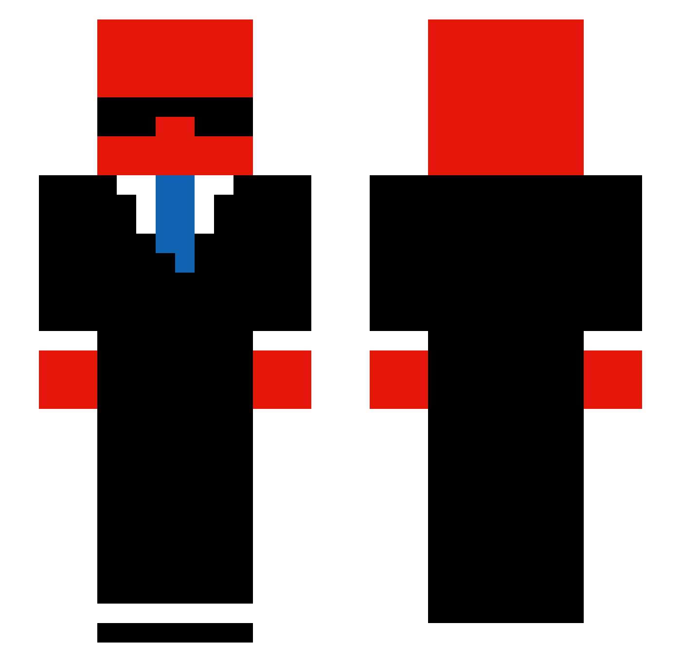 knifegokut Minecraft skin, front and back view