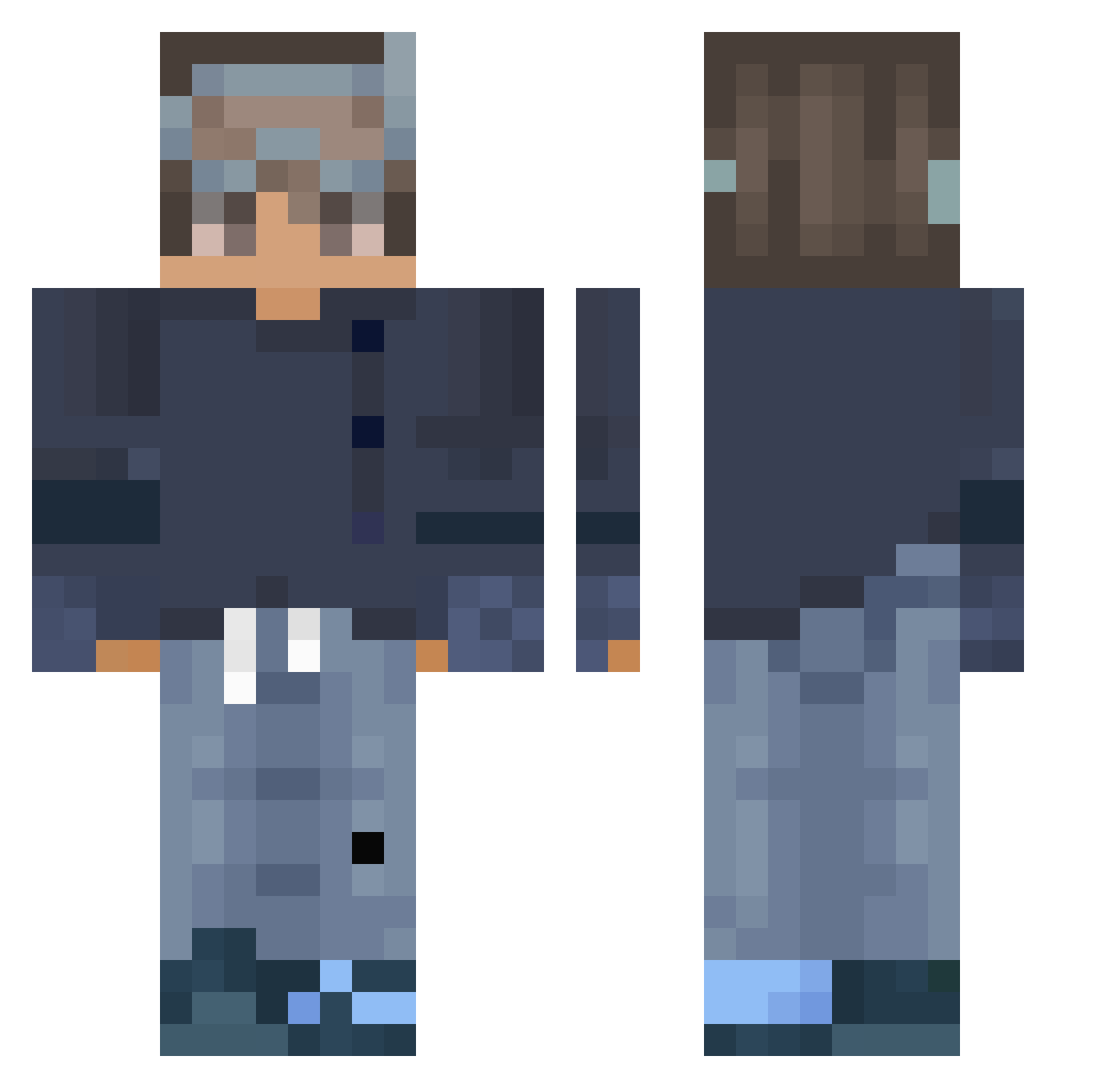 V9id_ Minecraft skin, front and back view