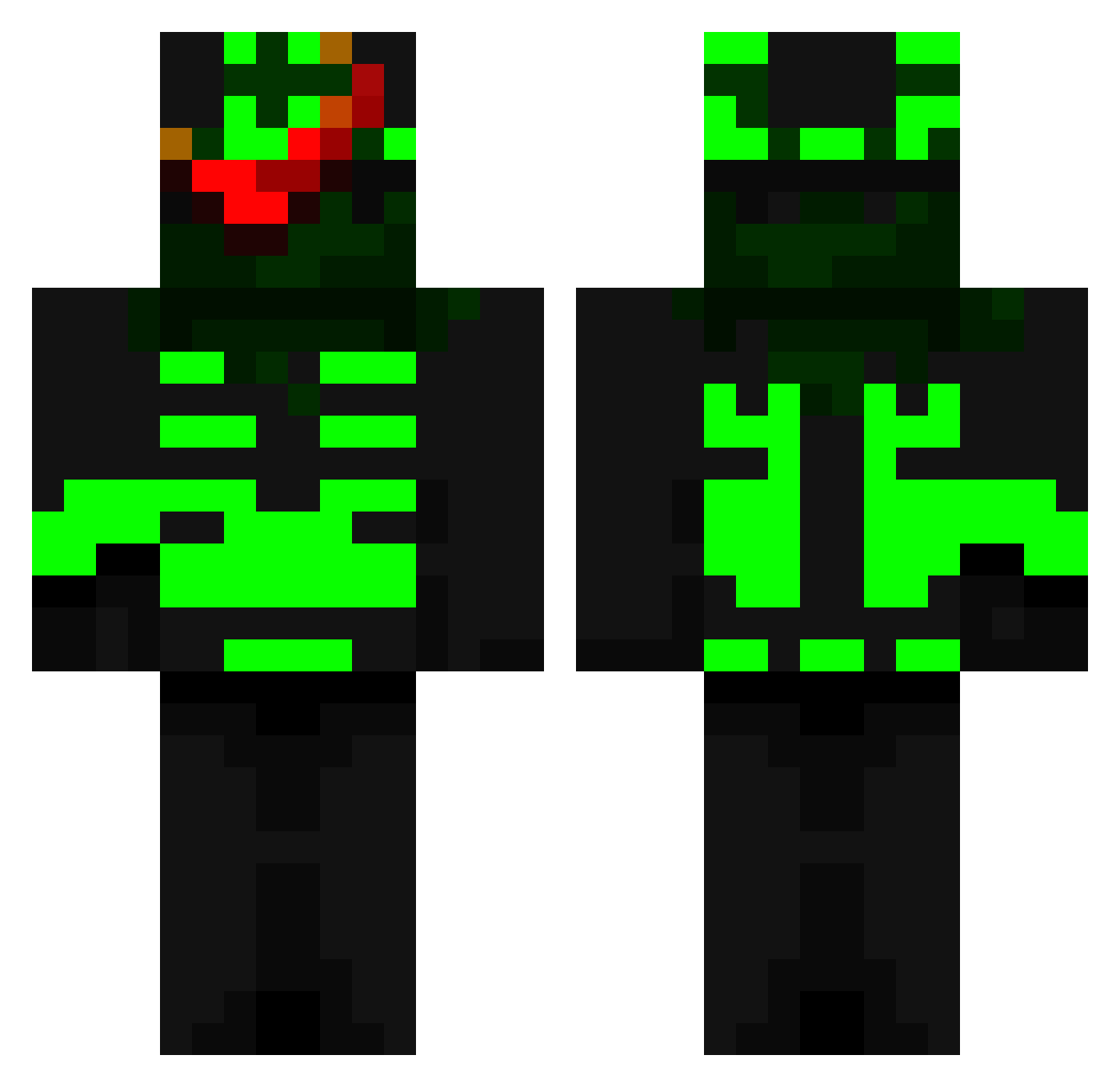 SniperNotTF2 Minecraft skin, front and back view
