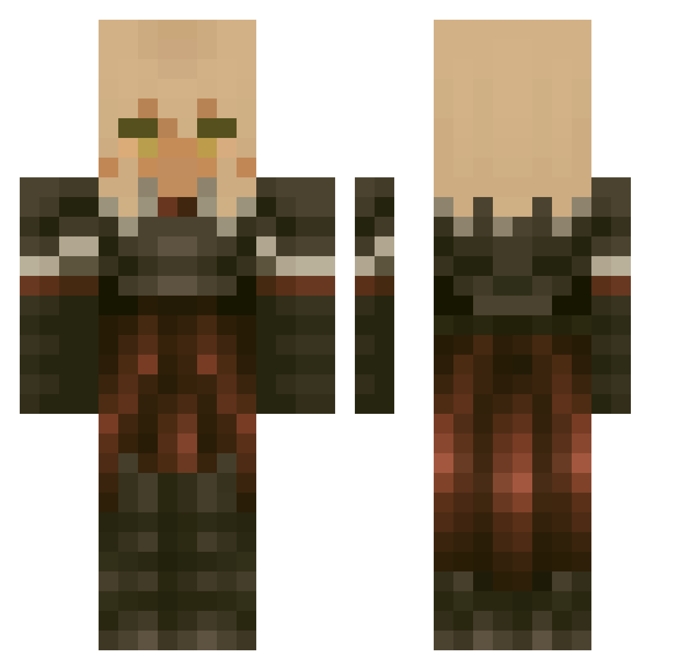 rellyyroo Minecraft skin, front and back view