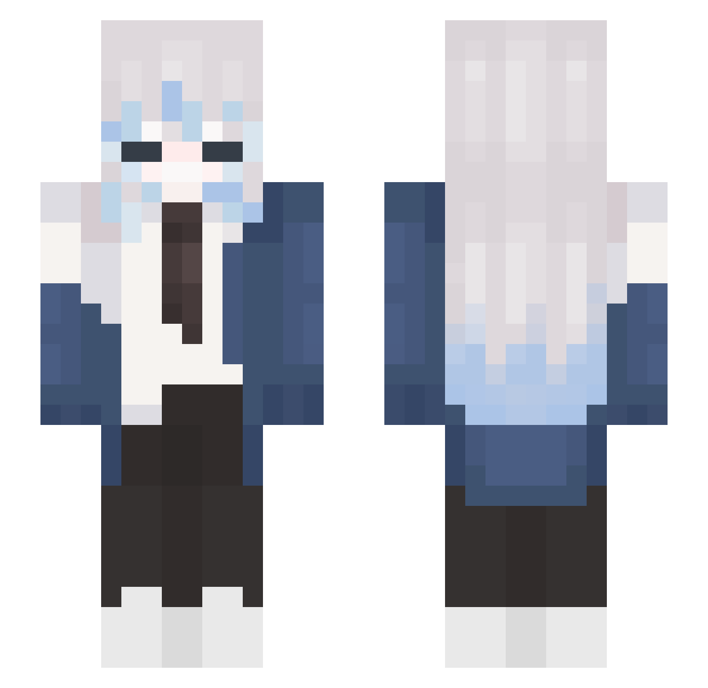 yui_256 Minecraft skin, front and back view