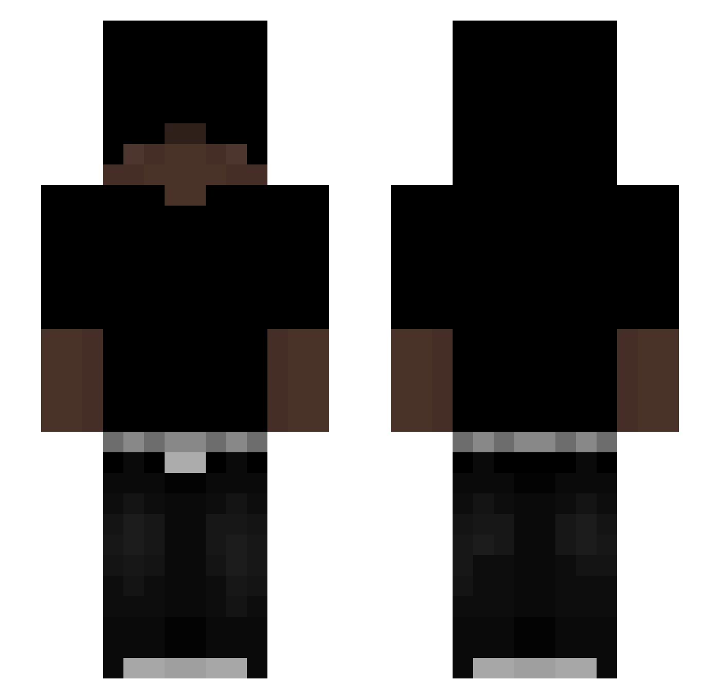 synapseBDF Minecraft skin, front and back view