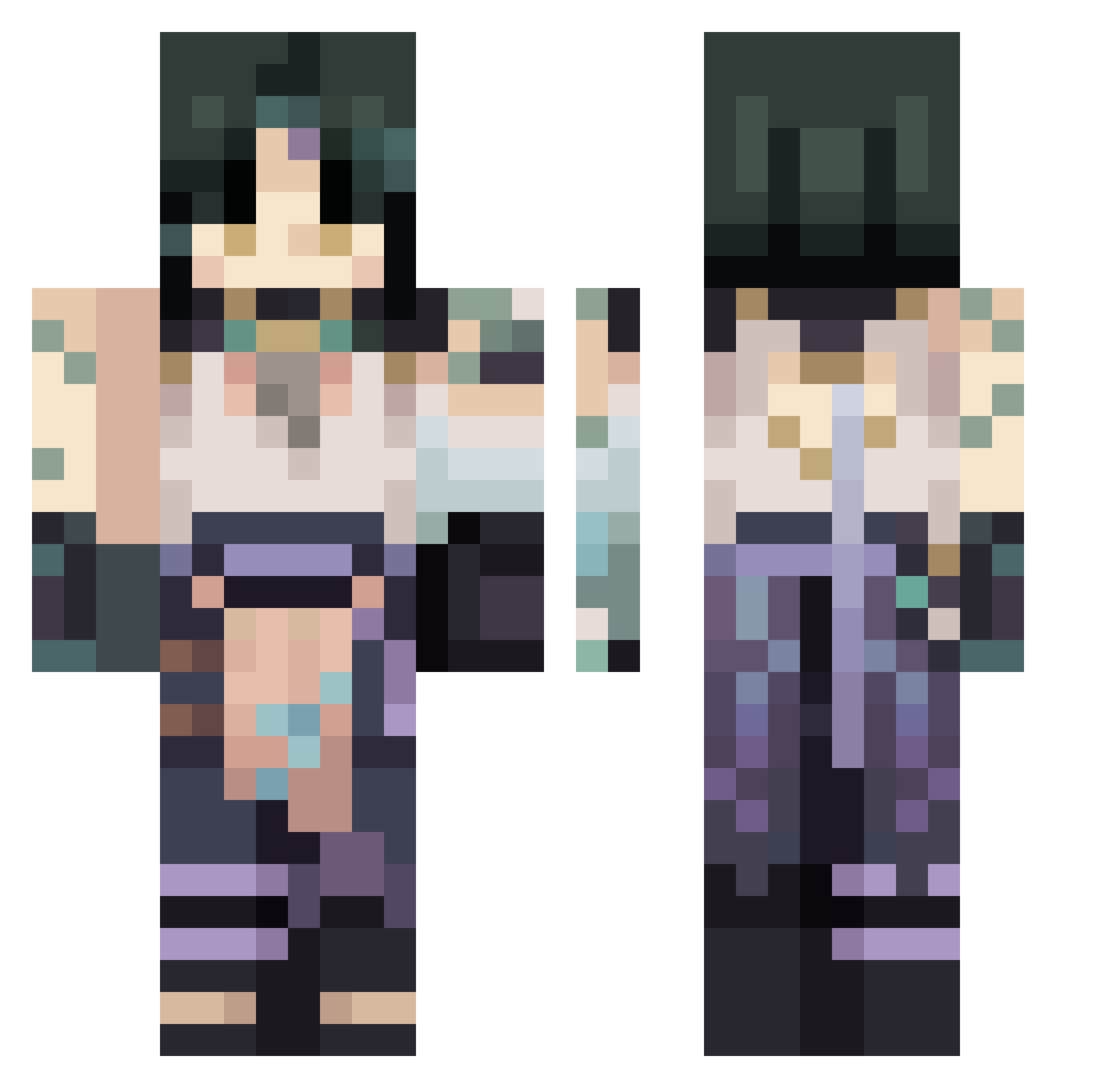 OZAKI1 Minecraft skin, front and back view