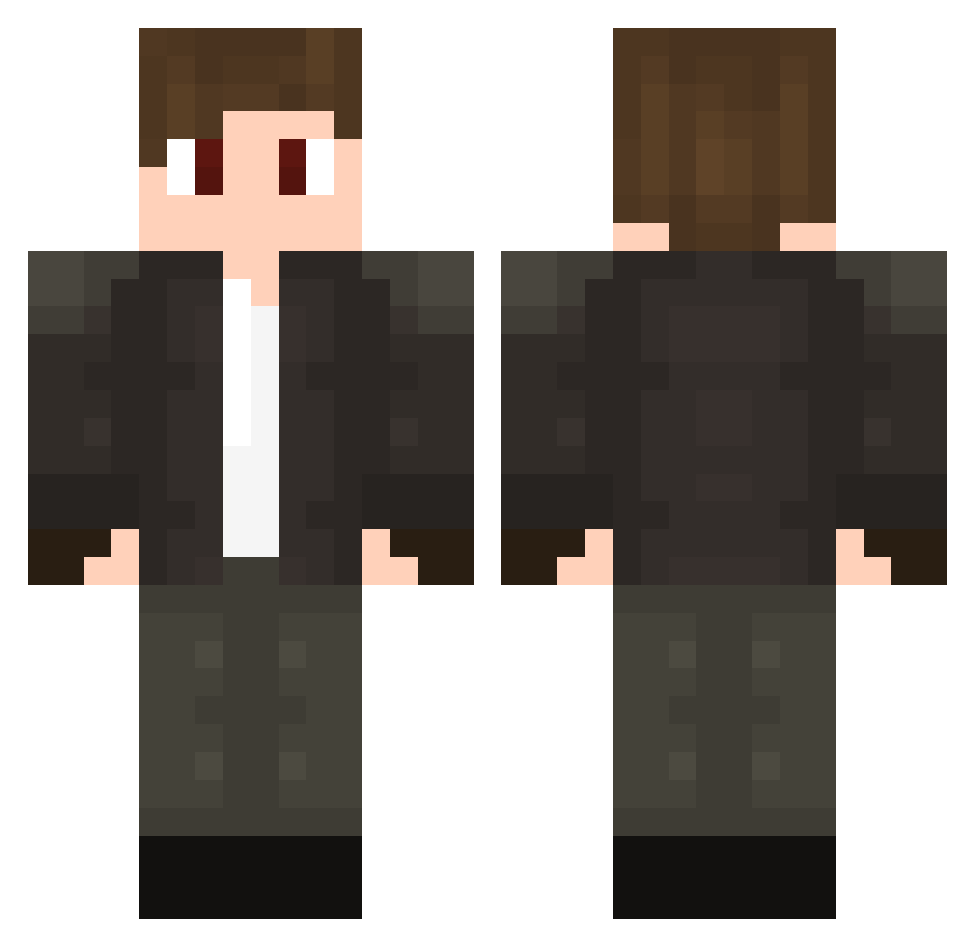 Tankman Minecraft skin, front and back view