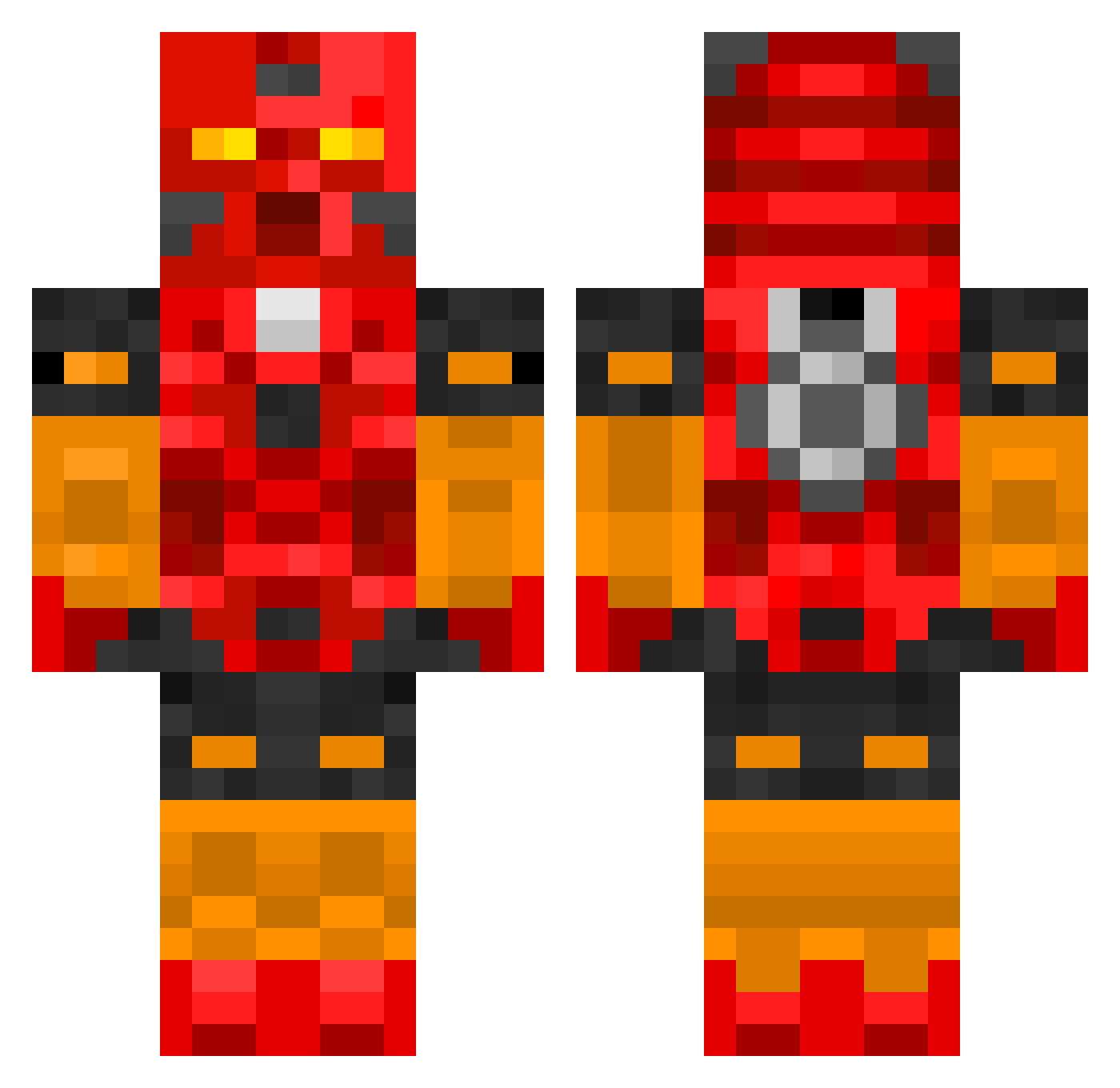 Thylium Minecraft skin, front and back view