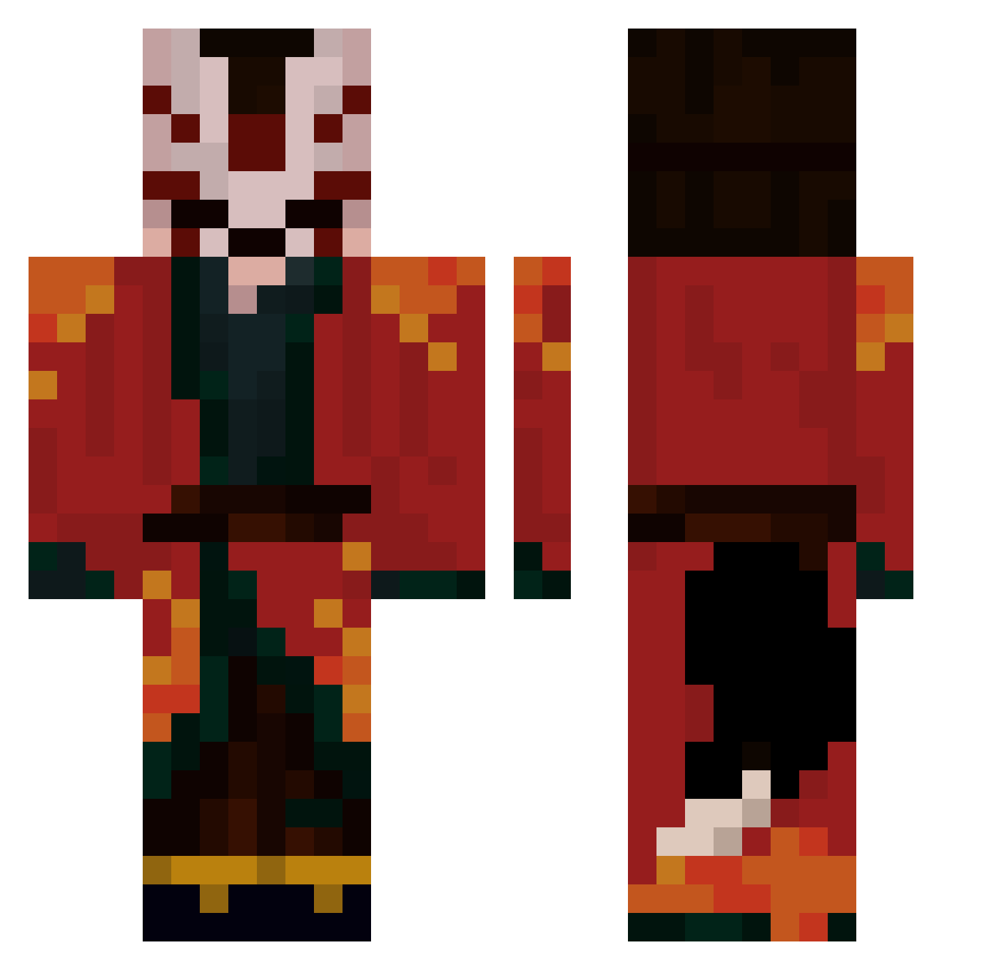 Ianlin104 Minecraft skin, front and back view