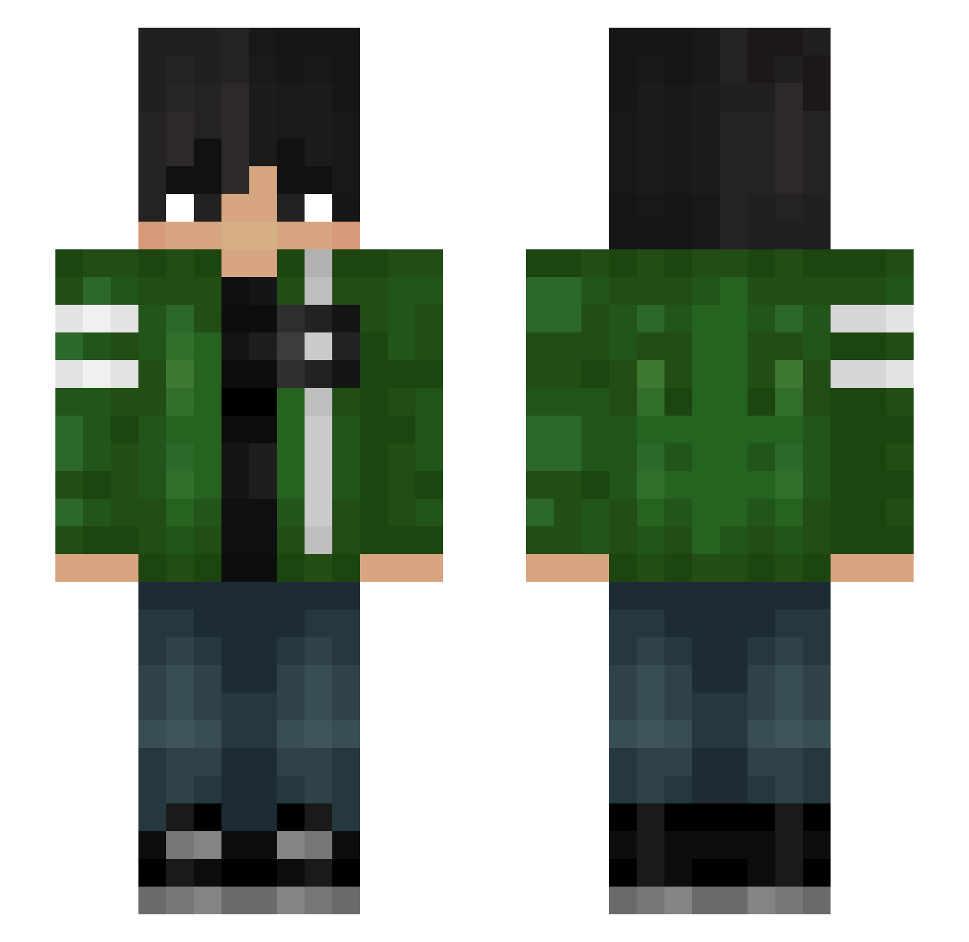 Tyuuit55 Minecraft skin, front and back view
