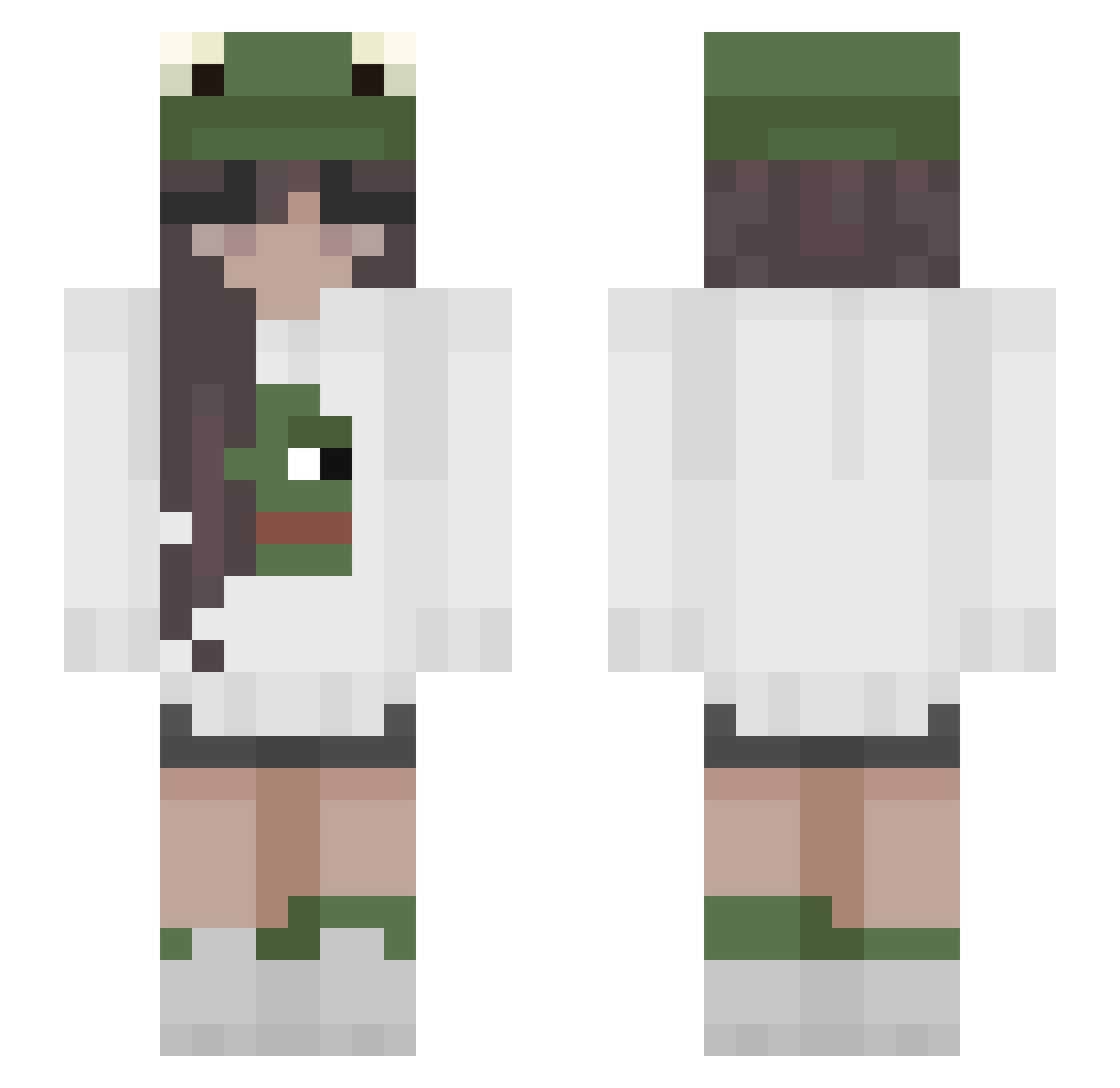 Roslen Minecraft skin, front and back view