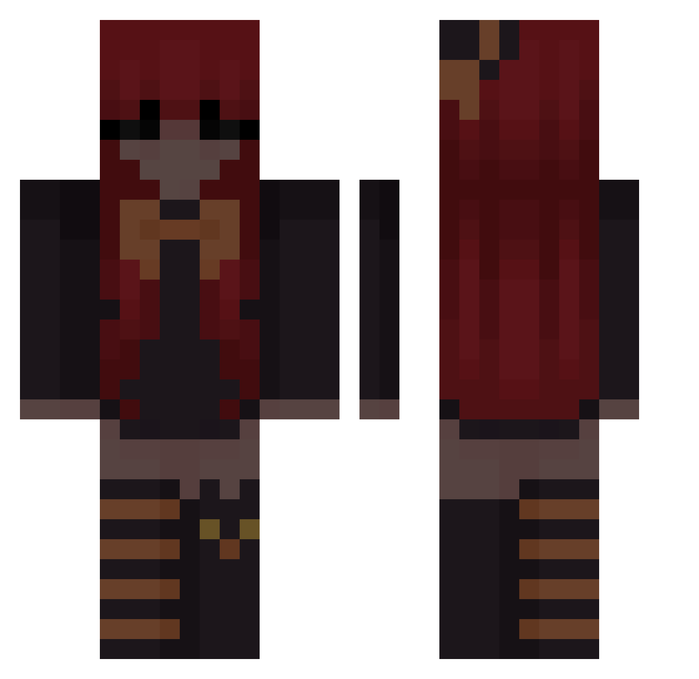 Snow_Chocolate Minecraft skin, front and back view