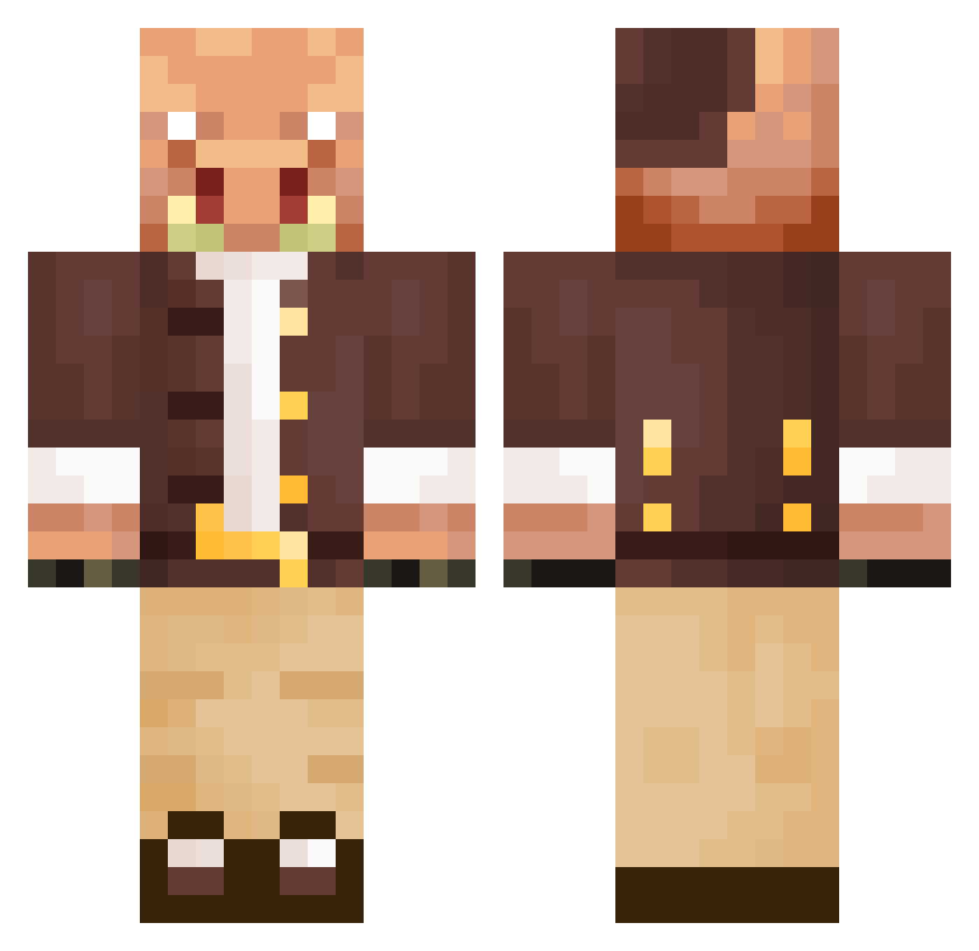 ImCadian Minecraft skin, front and back view