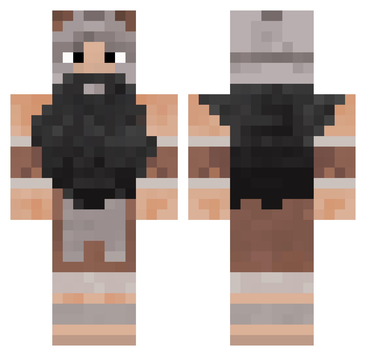 SarophElricium Minecraft skin, front and back view