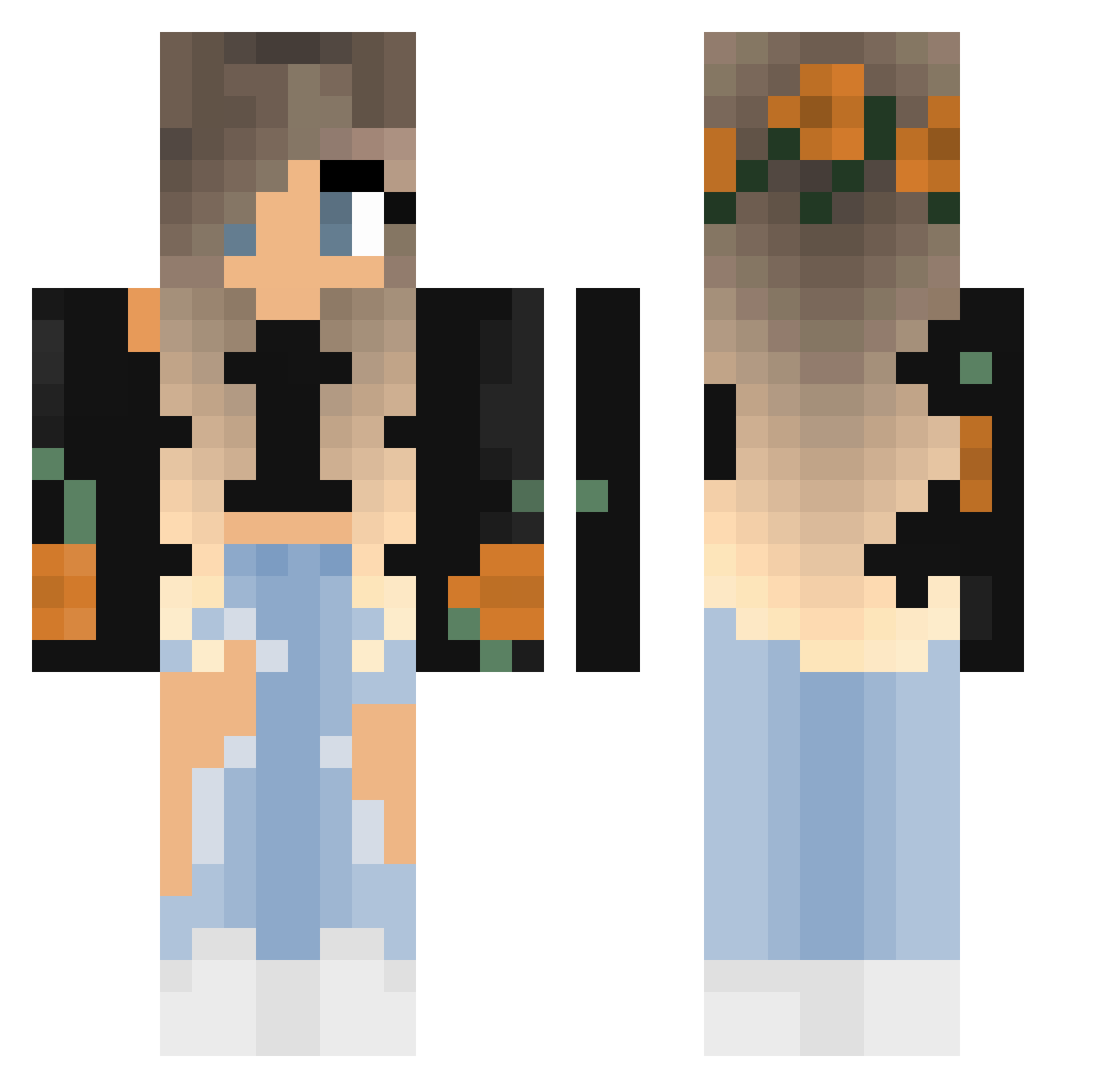 utediegute Minecraft skin, front and back view