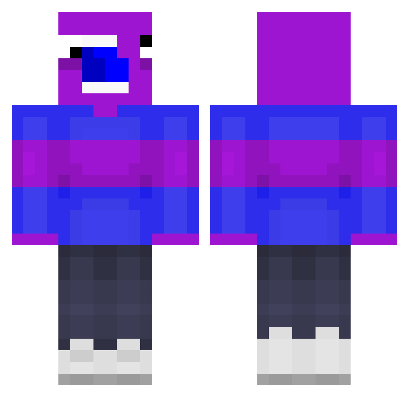 Humblecat20 Minecraft skin, front and back view