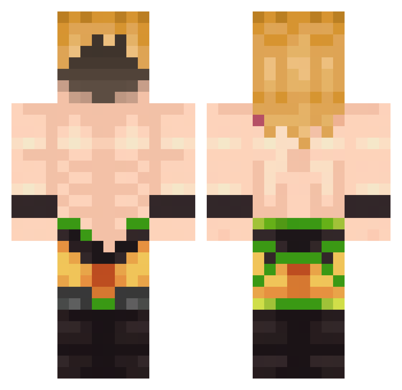 prxwny Minecraft skin, front and back view