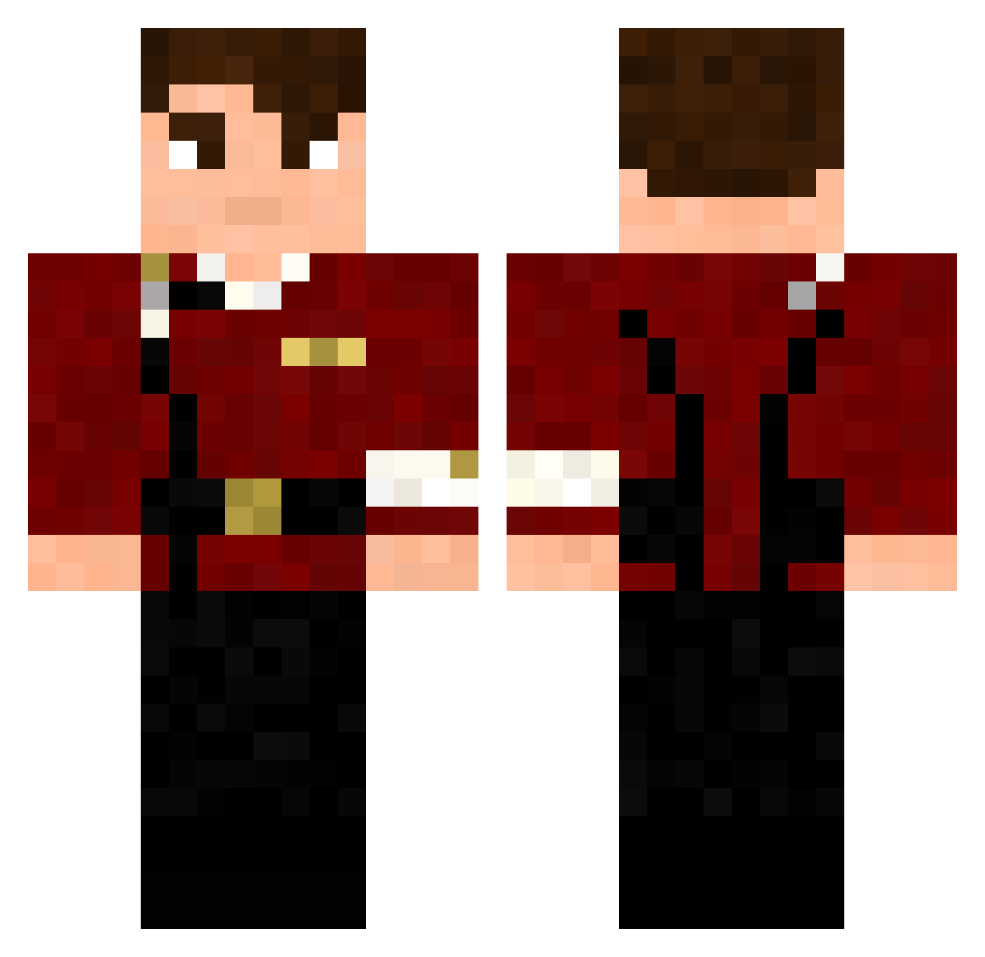 Grummelbart Minecraft skin, front and back view