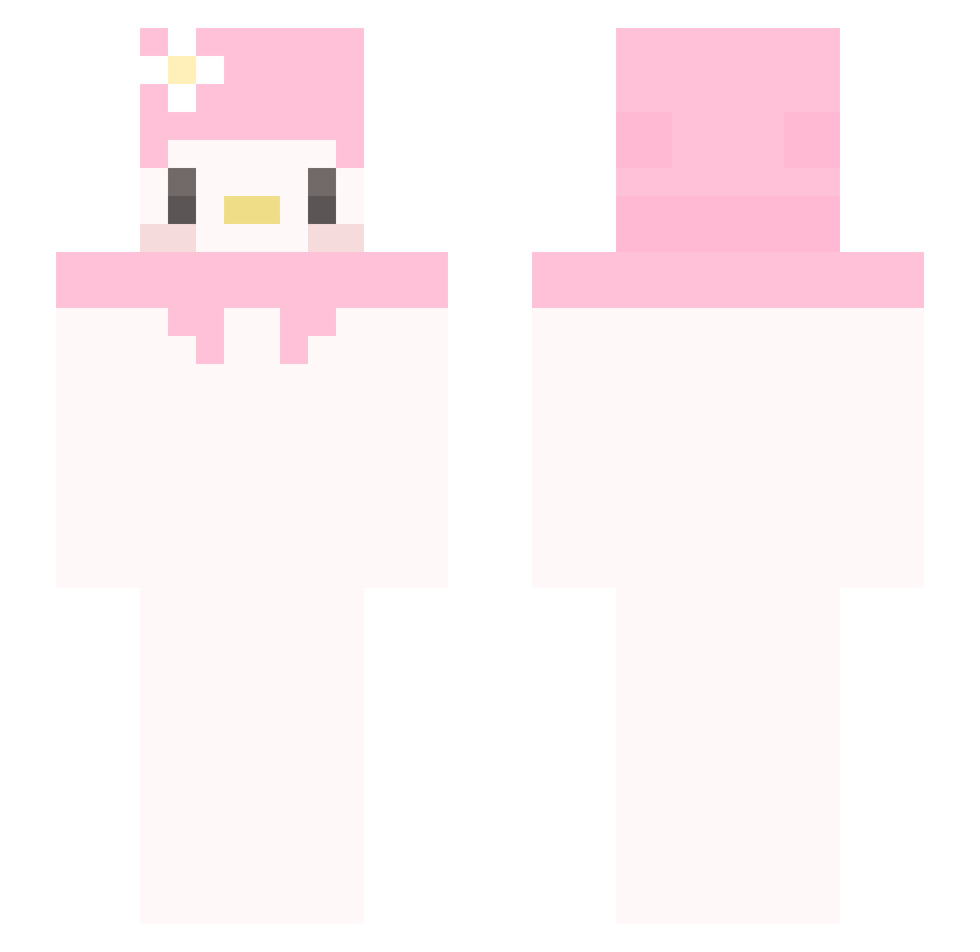 Lun_a Minecraft skin, front and back view
