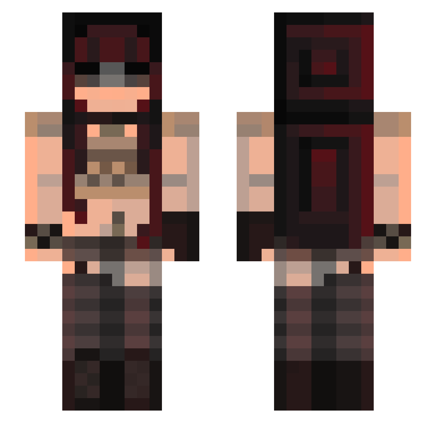 tovuh Minecraft skin, front and back view