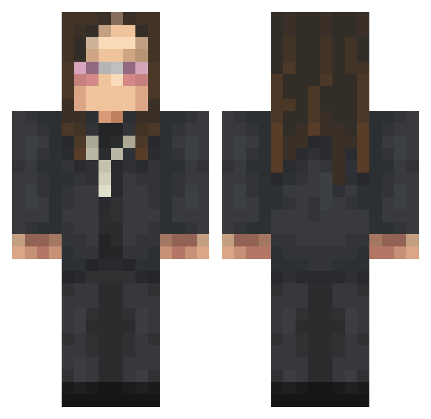 EPowerChord Minecraft skin, front and back view