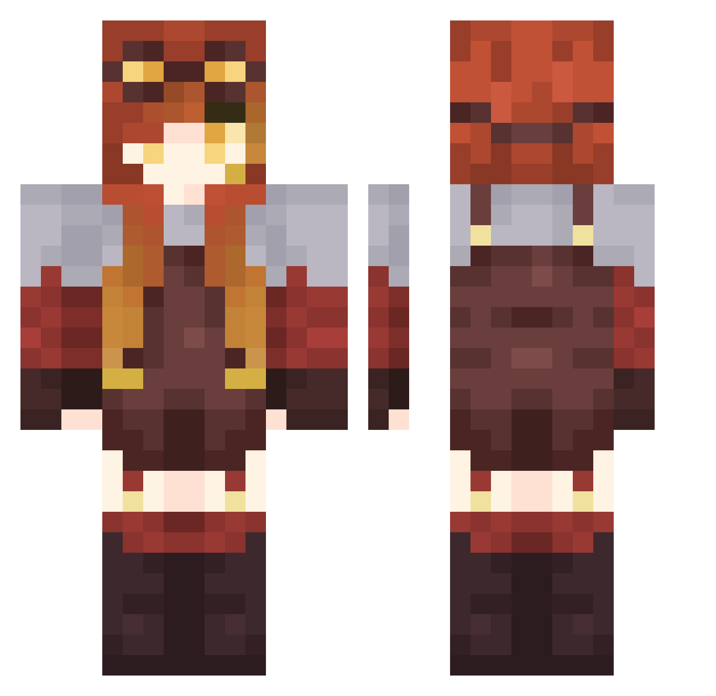 Mavee_ Minecraft skin, front and back view