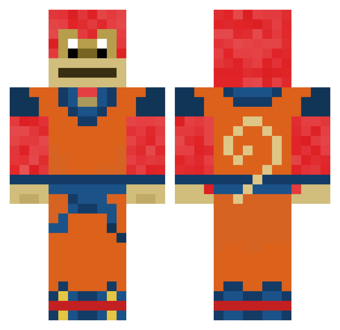 VR22 Minecraft skin, front and back view