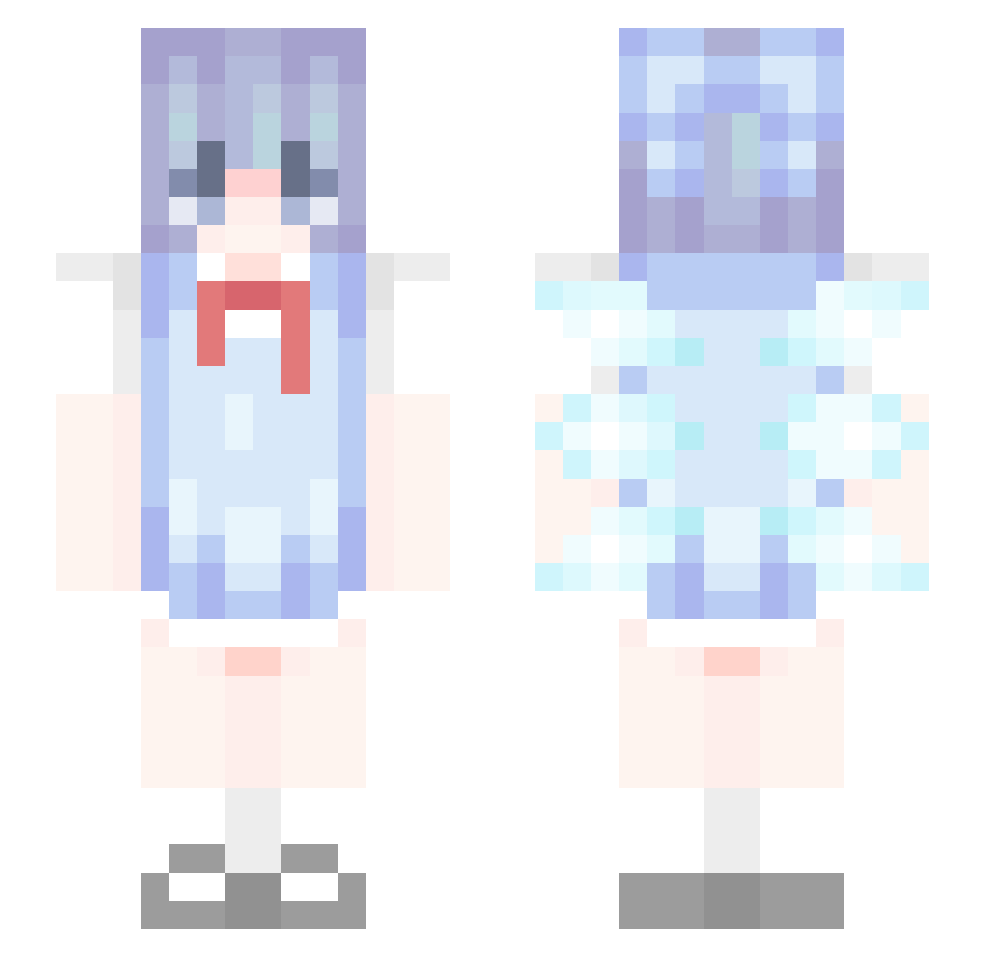 shiqiu8 Minecraft skin, front and back view