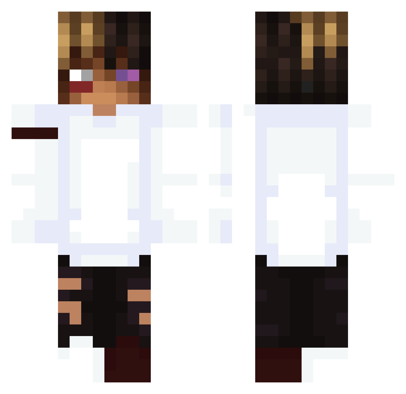 SHOWMEBOBSPLEZ Minecraft skin, front and back view