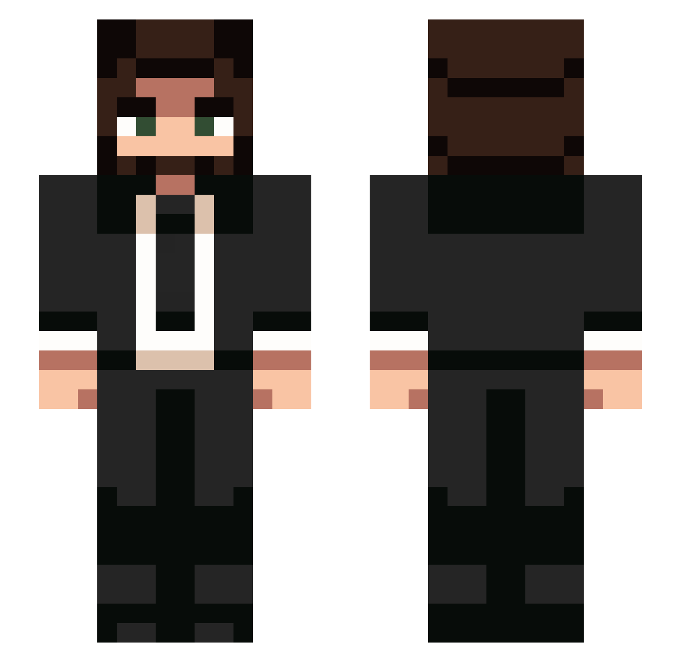TheMusicFactory Minecraft skin, front and back view