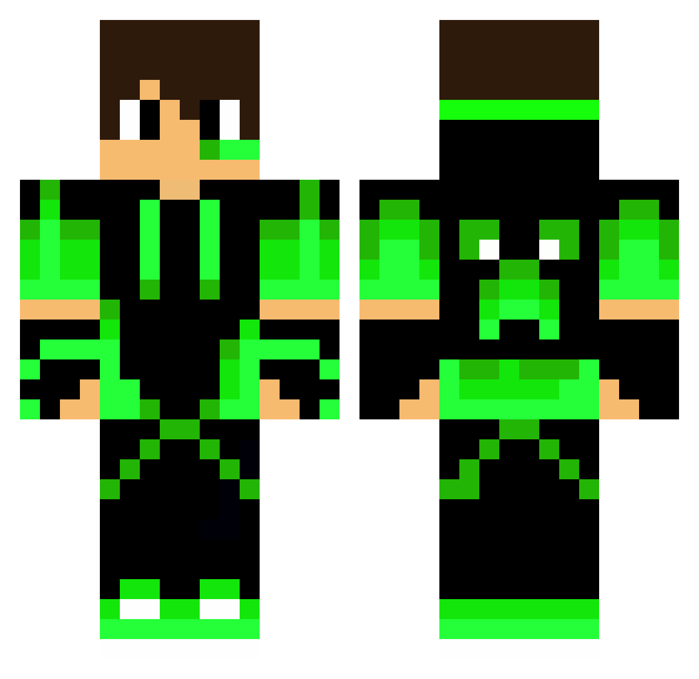 Brebbyjr Minecraft skin, front and back view