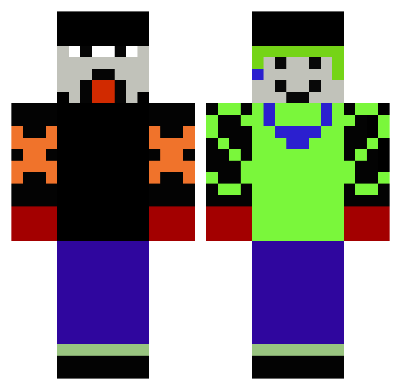 RintoKinpe Minecraft skin, front and back view