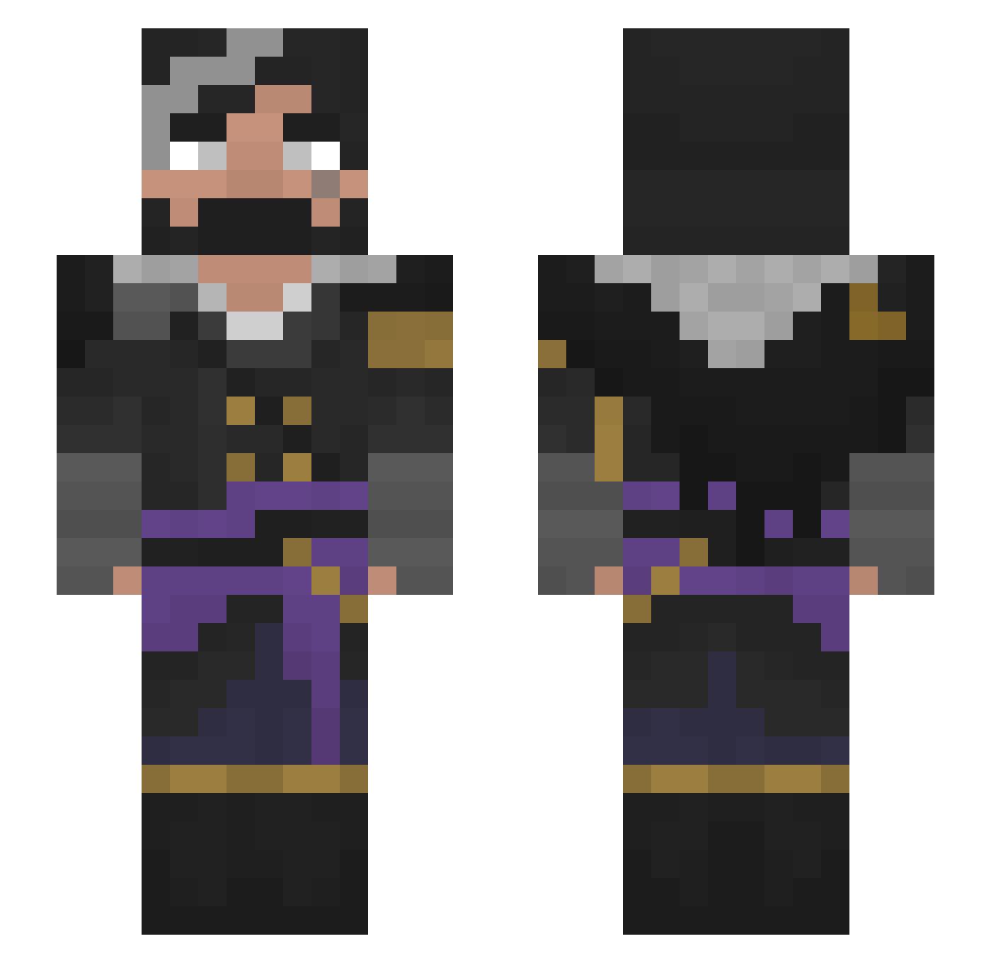learnedtoplay Minecraft skin, front and back view