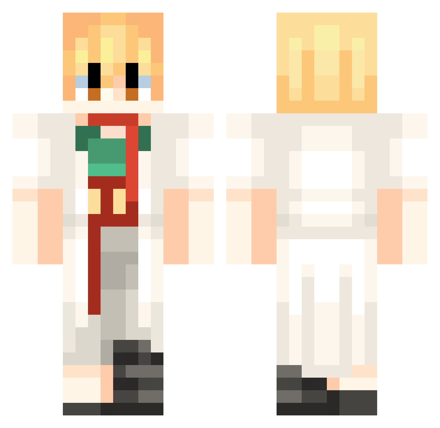 DuckDonuts Minecraft skin, front and back view