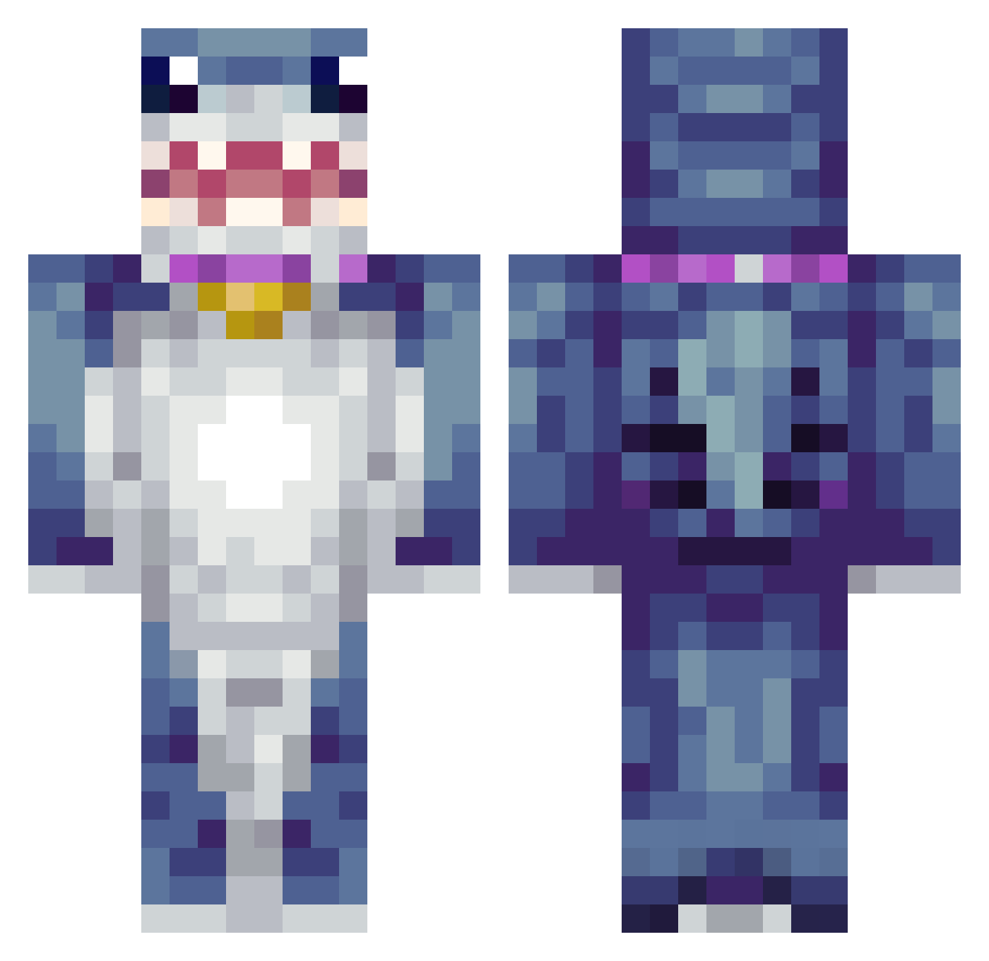 SelLeR1e Minecraft skin, front and back view
